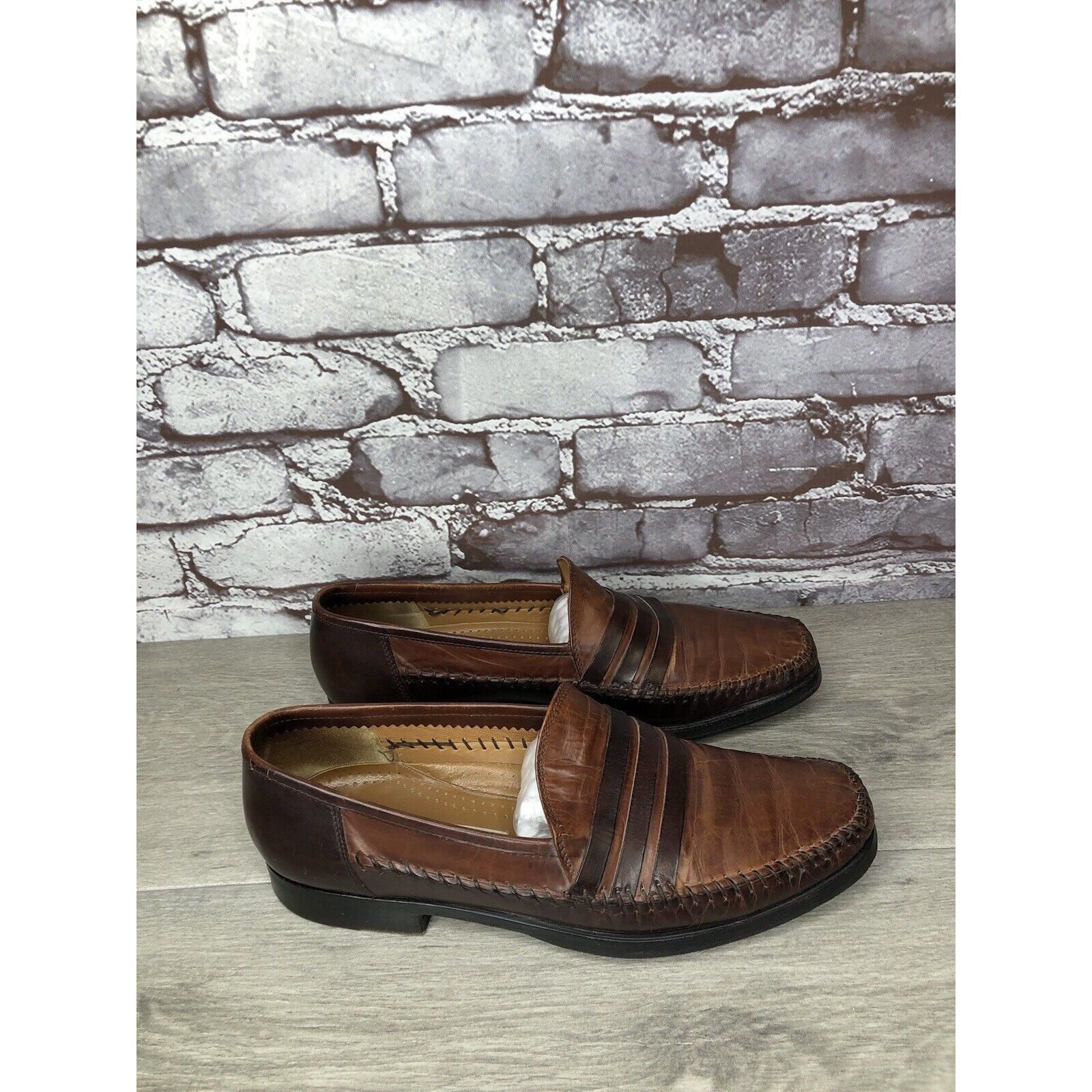 Other LORENZO BANFI Milano Brown Leather Slip On Loafers Dress Sho Size US 8 / EU 41 - 20 Thumbnail