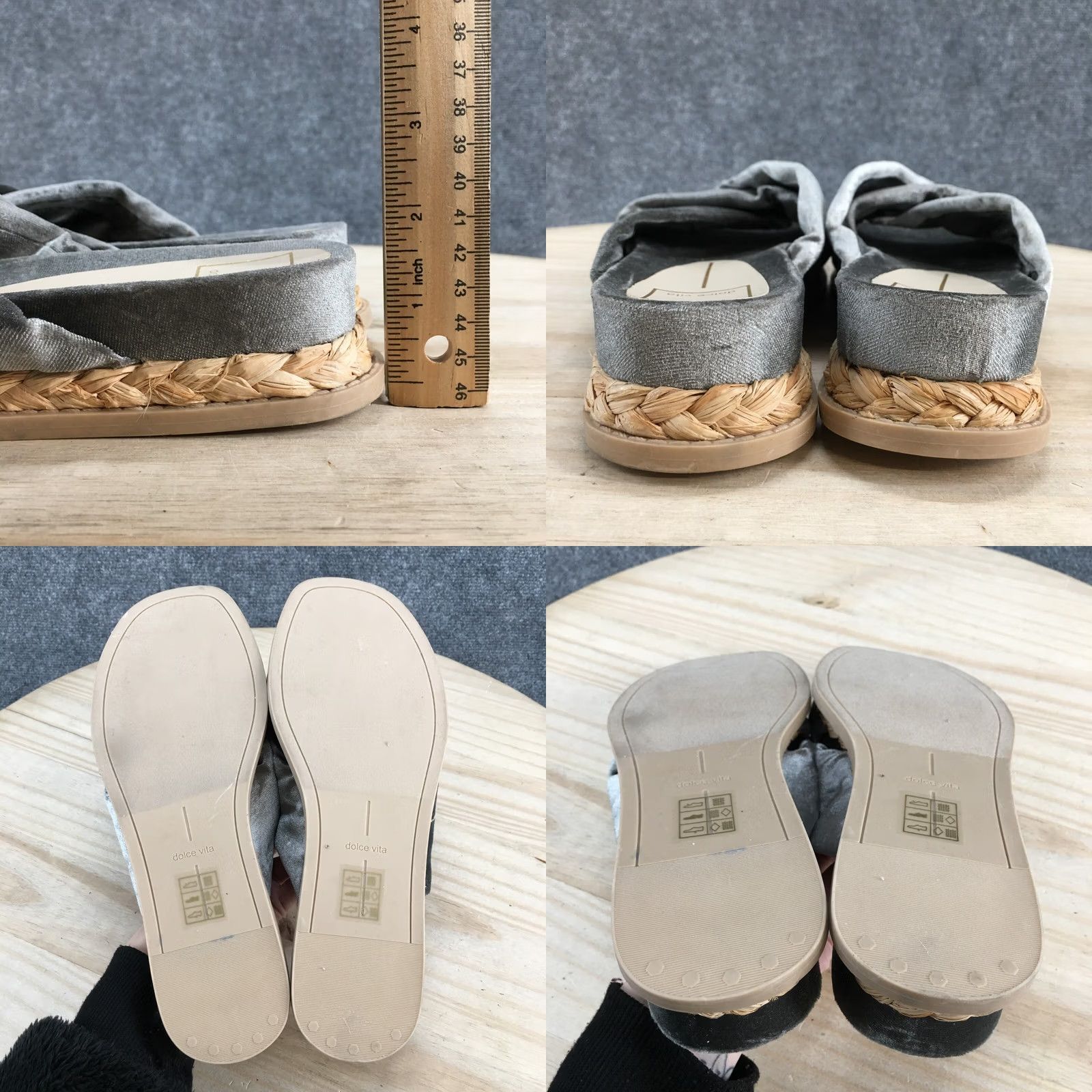Dolce Vita Dolce Vita Sandals Womens 8.5 Casual Comfort Slip On Flats Slide Green Fabric Size US 9 / IT 39 - 8 Thumbnail