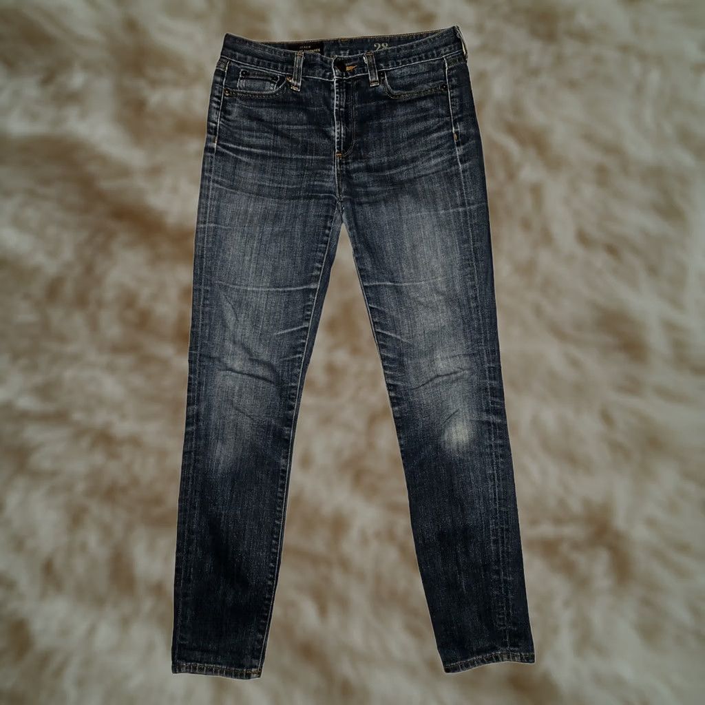 J.Crew J.CREW Midrise Toothpick Jeans 28 Regular Women's Blue Denim Preppy 5-Pocket Zipper Button Size 28" / US 6 / IT 42 - 1 Thumbnail