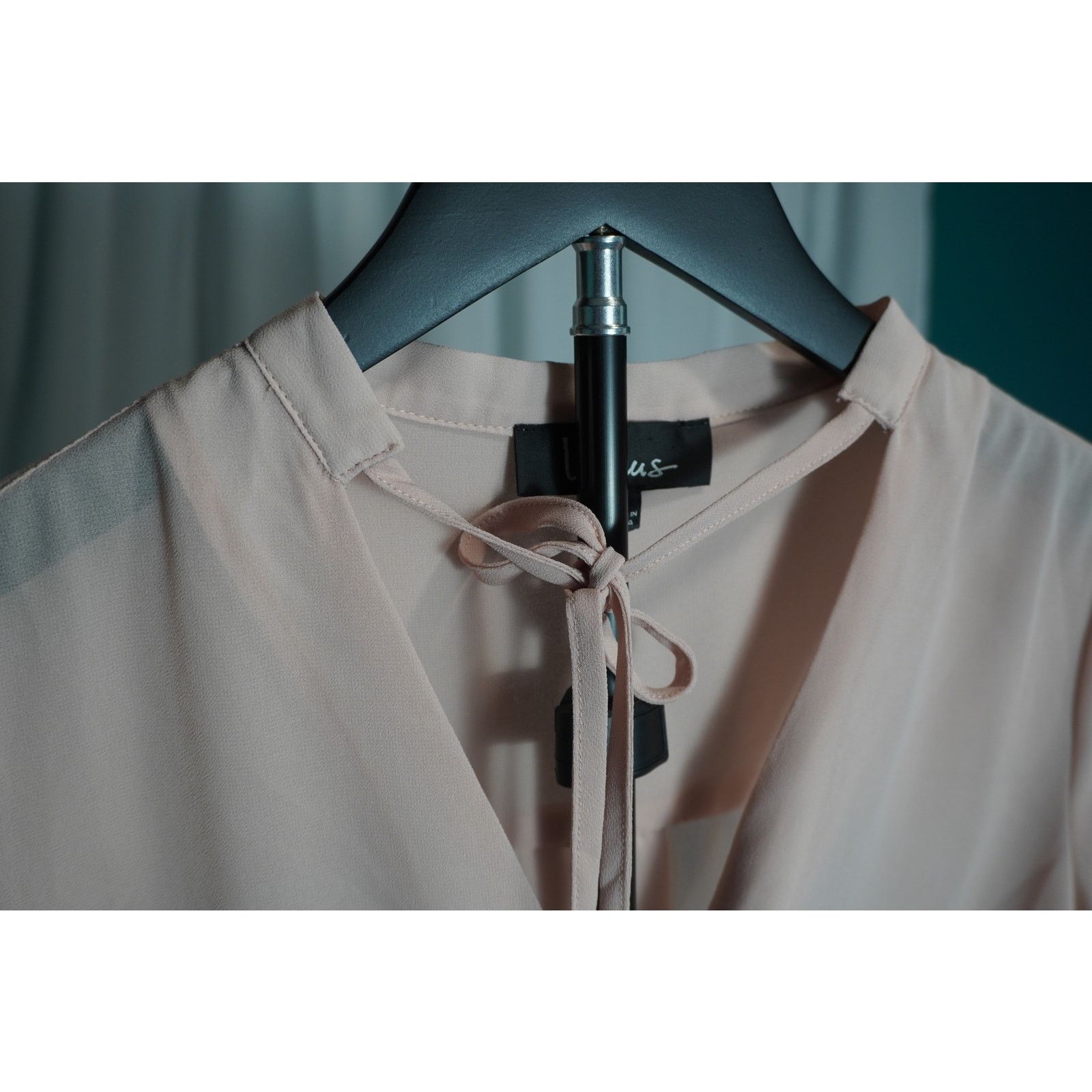 Lulus Lulus Blush Pink Long Sleeve Blouse Tie Neck Button Front Size S / US 4 / IT 40 - 3 Thumbnail