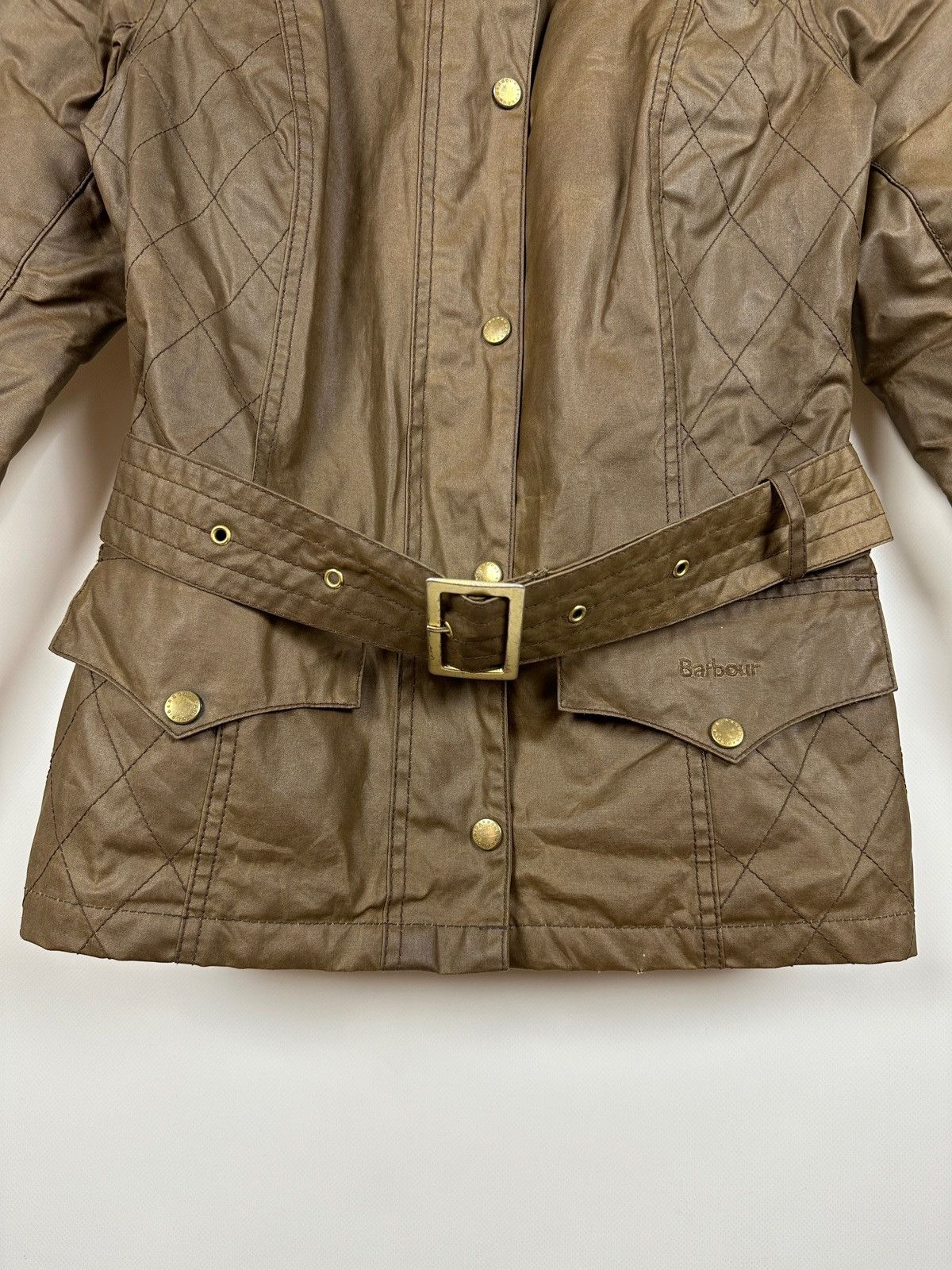 Barbour Women’s Barbour Wax Quilted Belt Brown Jacket Size M / US 6-8 / IT 42-44 - 9 Thumbnail