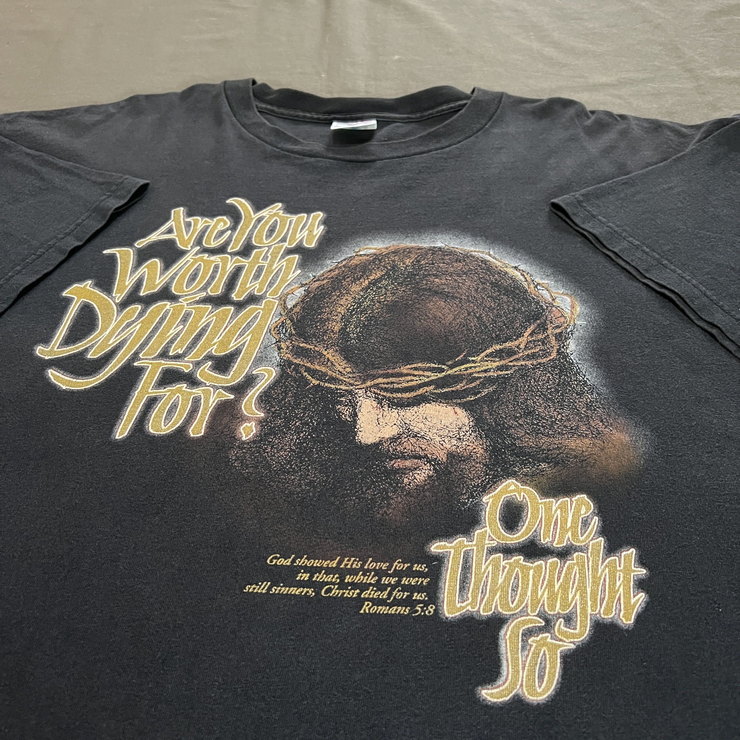 Vintage Vintage 90s Jesus Are You Worth Dying For GodLord BibleHoly Size US XL / EU 56 / 4 - 1 Thumbnail