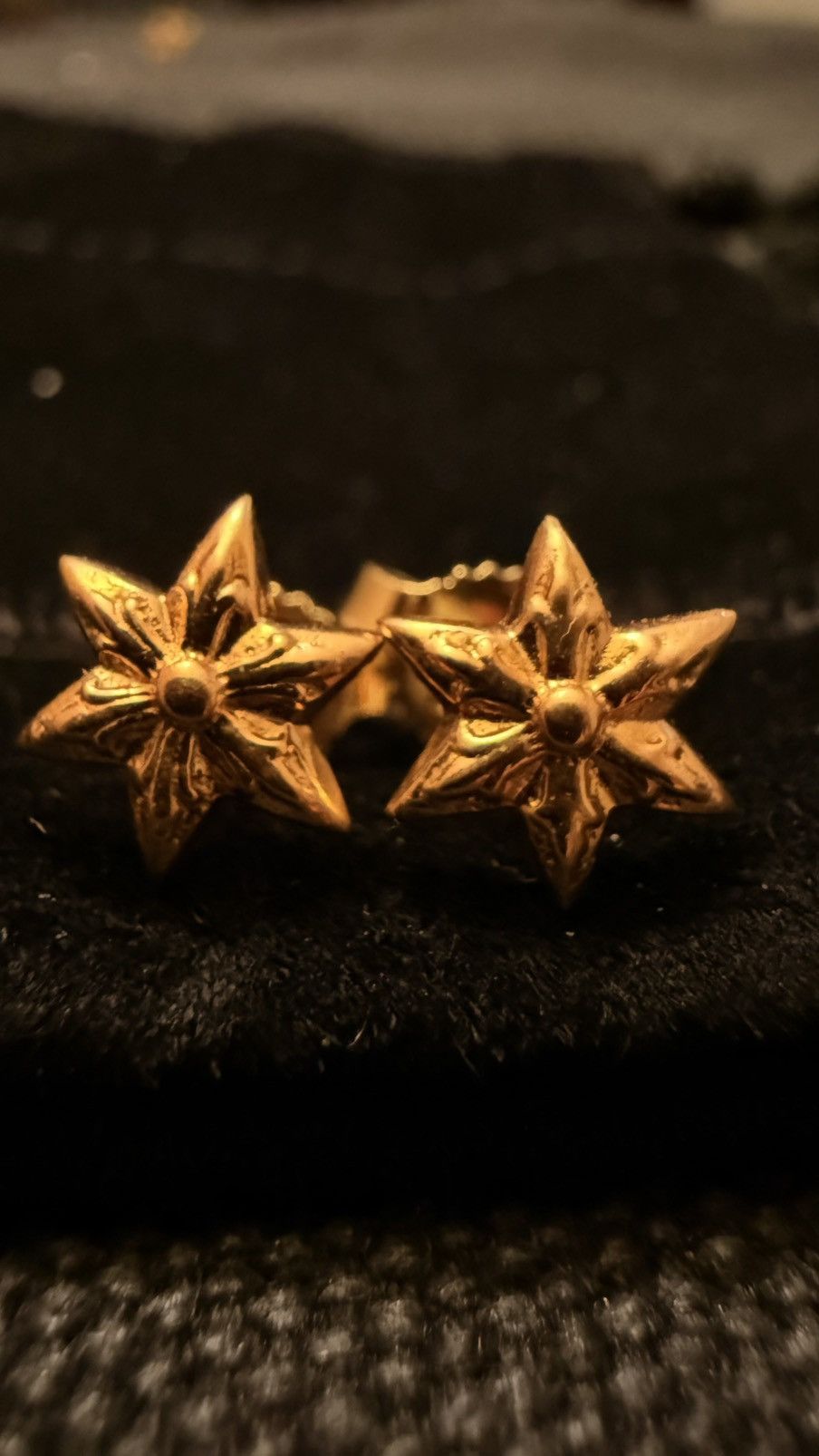 Chrome Hearts Chrome Hearts Gold Star Stud Earrings Size ONE SIZE - 1 Thumbnail