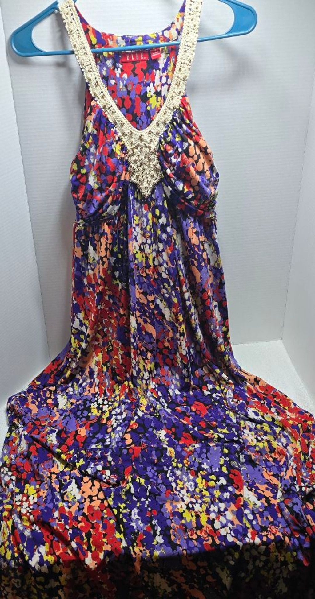 Ellesse Women's ELLE Floral Maxi Dress S Purple Red long Size S / US 4 / IT 40 - 1 Thumbnail