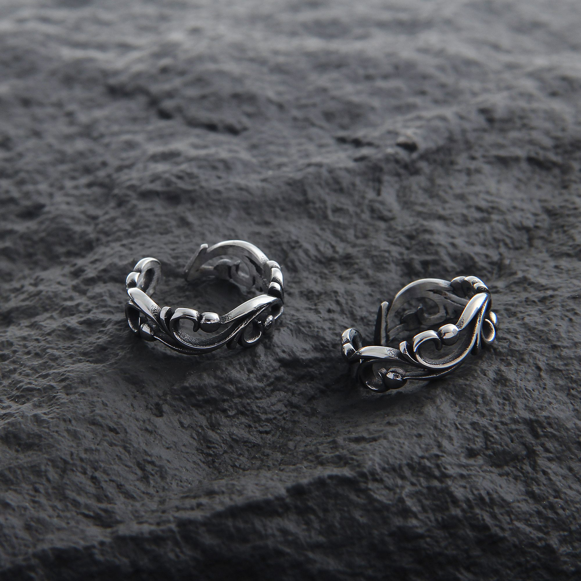 Jewelry Punk Jewelry Rings Open Size Chrome Ring (Size 7-13) Size ONE SIZE - 4 Thumbnail