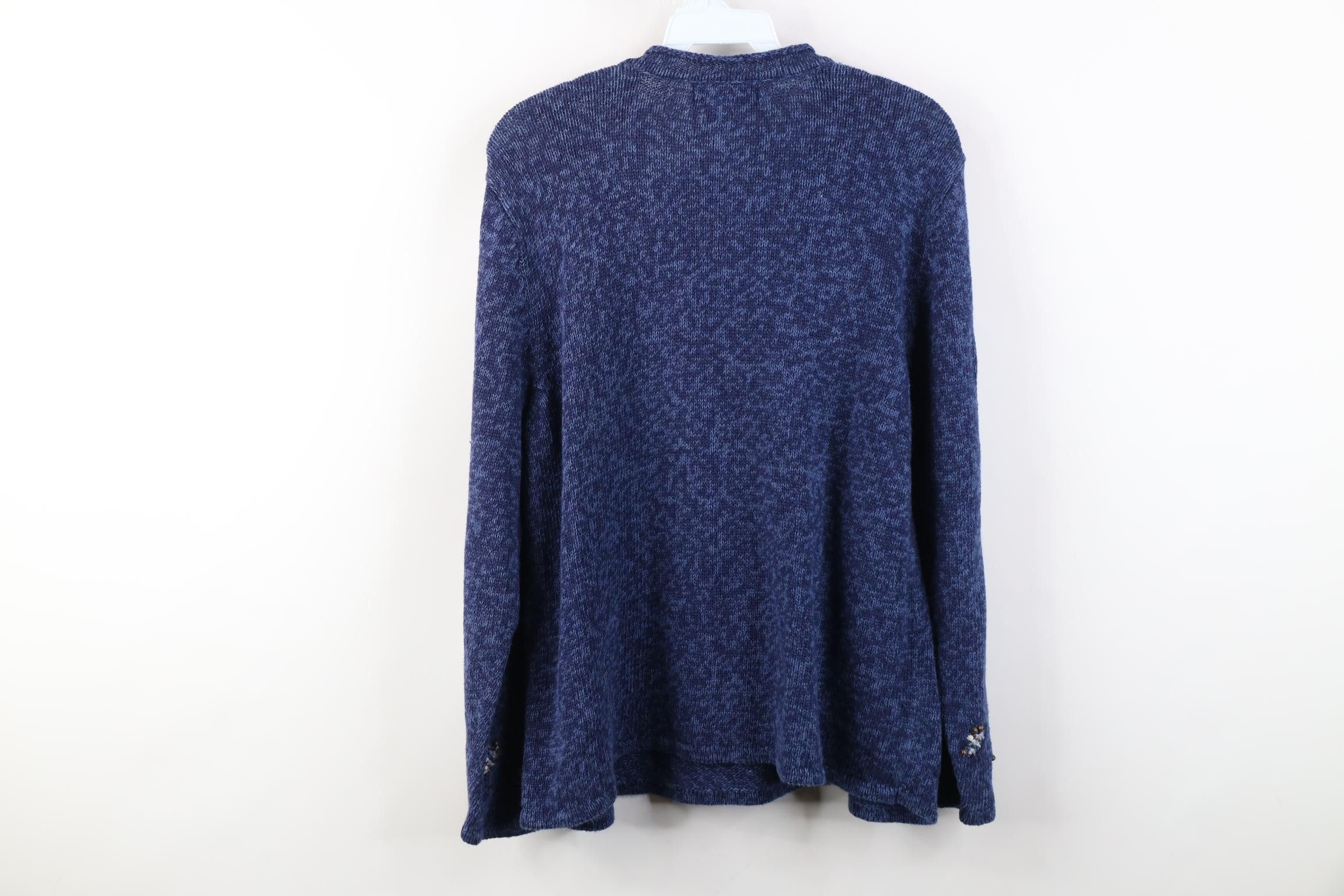 Vintage Vintage 90s Streetwear Art Cat Kitten Marled Knit Sweater Size L / US 10 / IT 46 - 10 Thumbnail