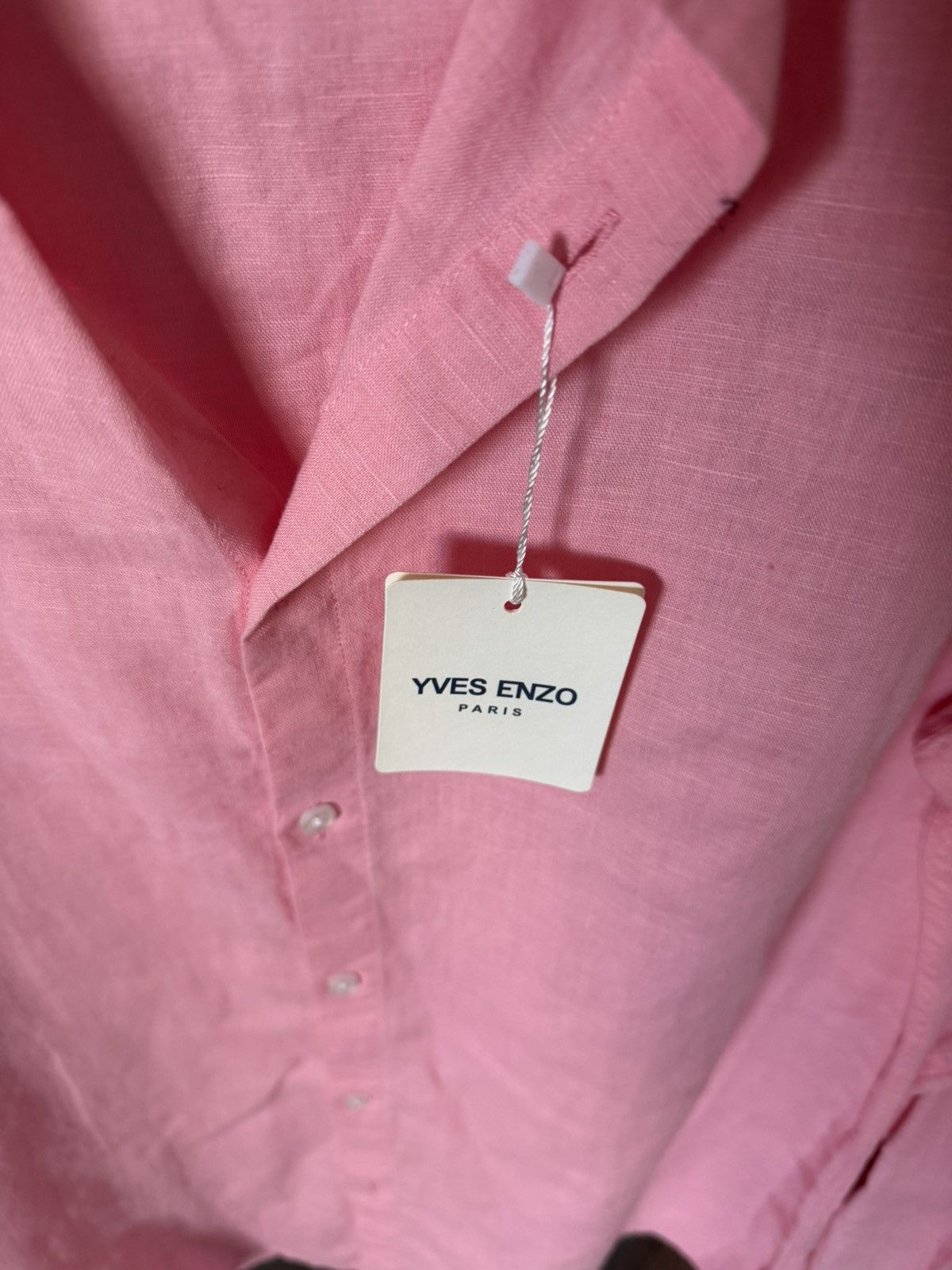 Other Yves Enzo Paris 100% Linen Button Up Shirt Pink Size US XL / EU 56 / 4 - 3 Thumbnail