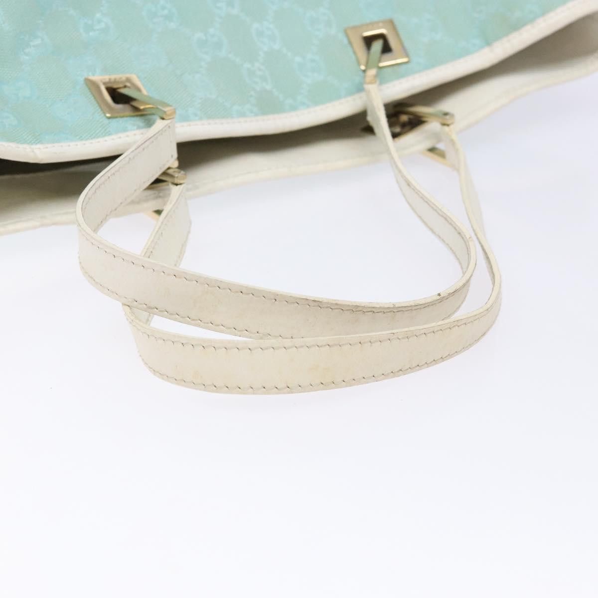 Gucci GUCCI GG Canvas Tote Bag Turquoise Blue Gold 002 002 Size ONE SIZE - 7 Thumbnail
