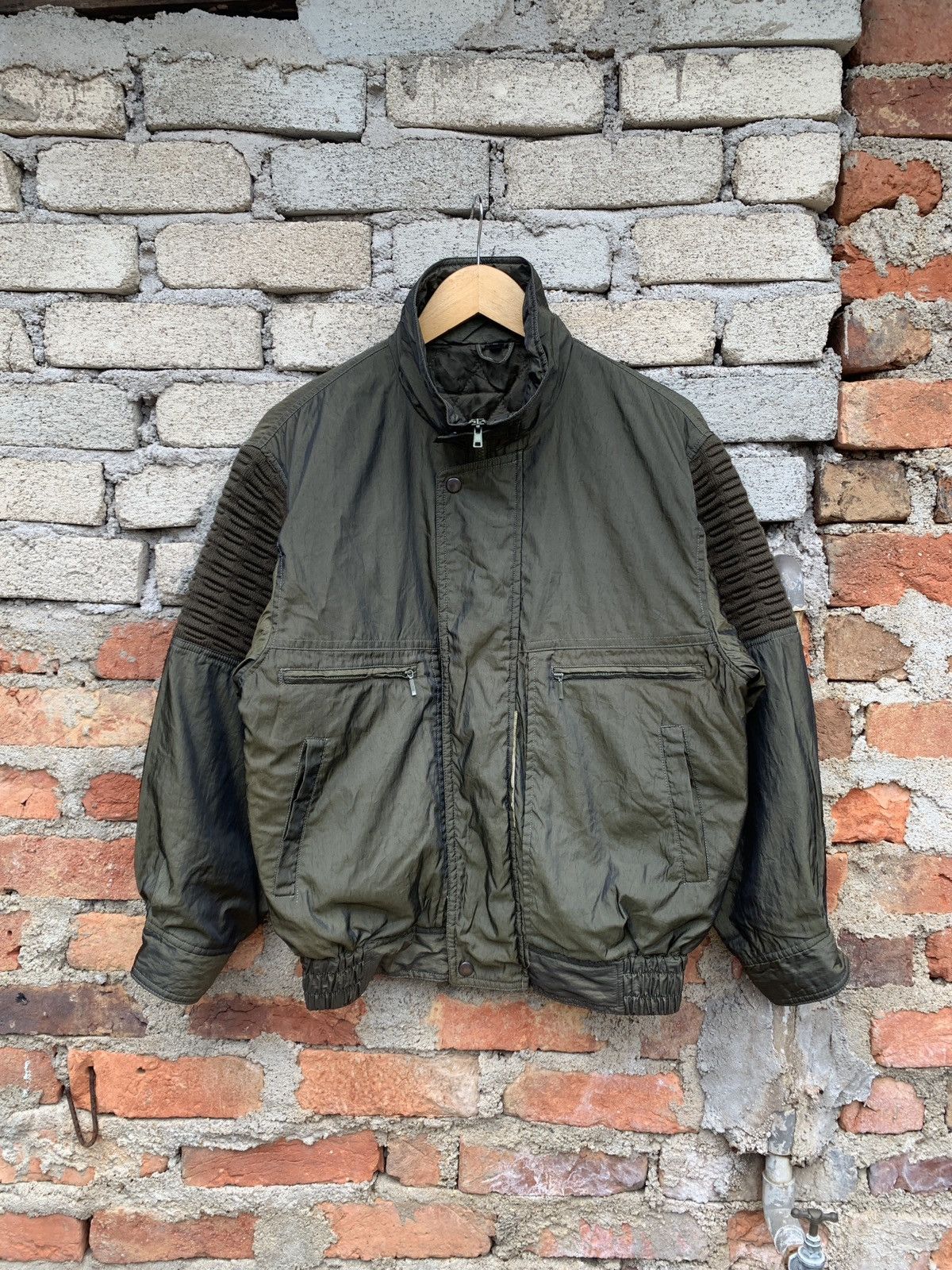 image of Light Bomber Jacket Green Colour Nice Design, Men's (Size Large)