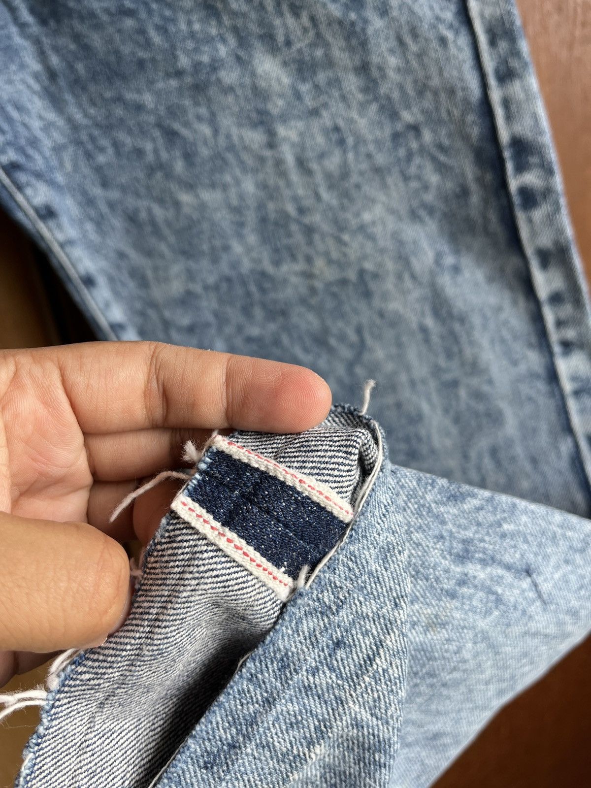 Levi's 80s Levis Big E Acid Wash Hidden Rivet Size US 32 / EU 48 - 7 Thumbnail