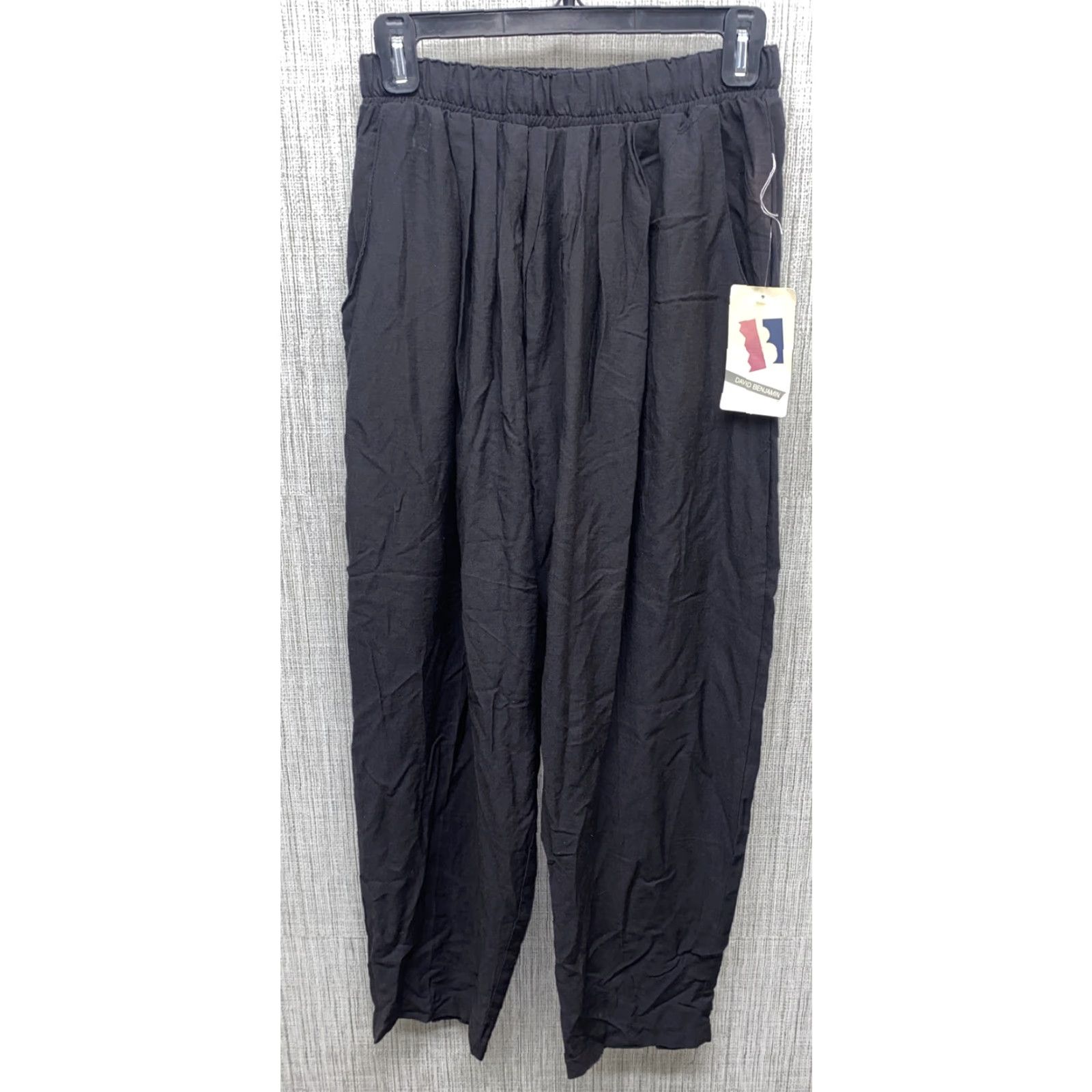 Vintage David Benjamin Womens Pants Casual Black Polyester Rayon Size 25 Inseam 28 NWT Regular Size 42" / US 20 - 2 Thumbnail