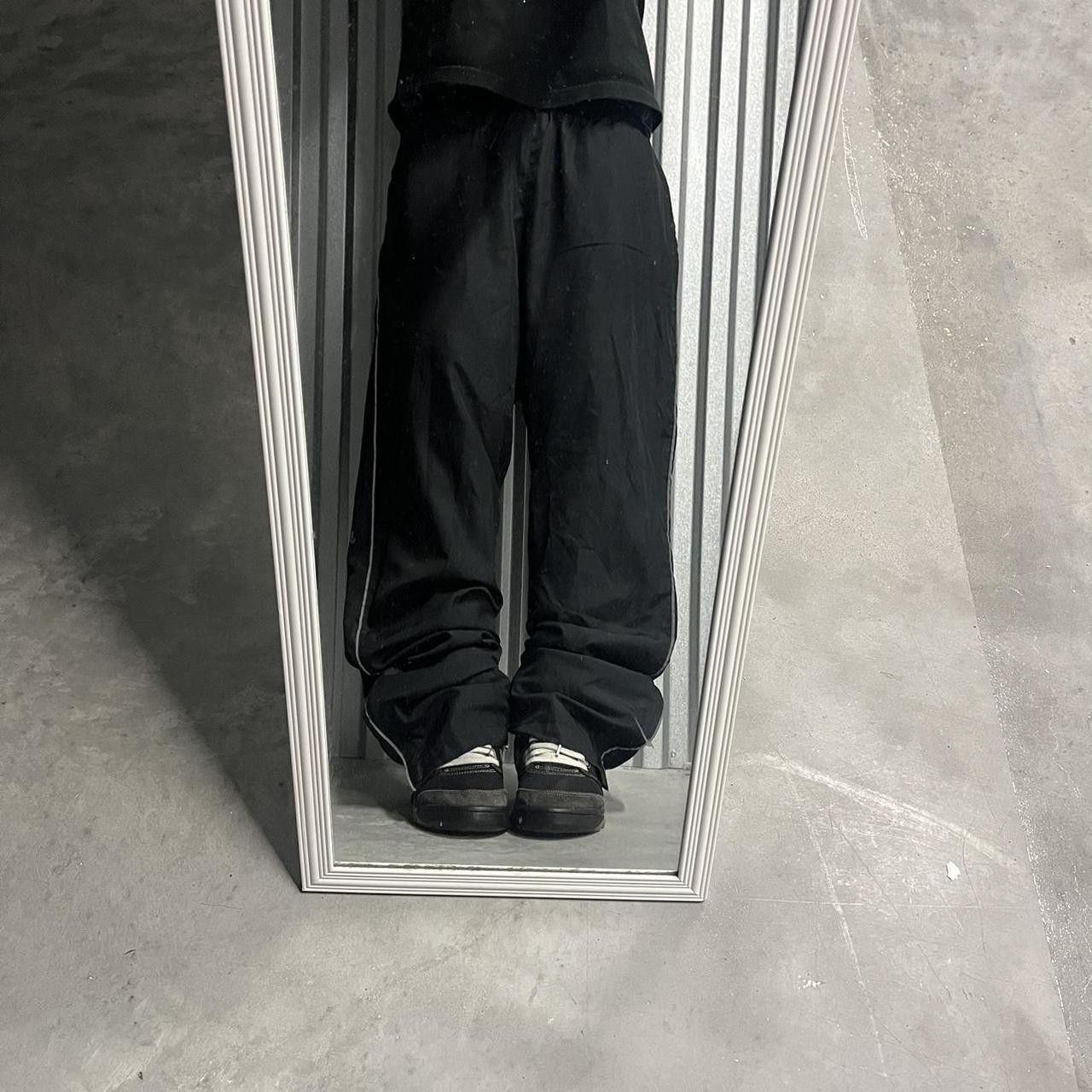 Japanese Brand × Vintage Vintage Y2K/2000s Black Striped Drill Essential Track Pants! Size US 32 / EU 48 - 2 Thumbnail