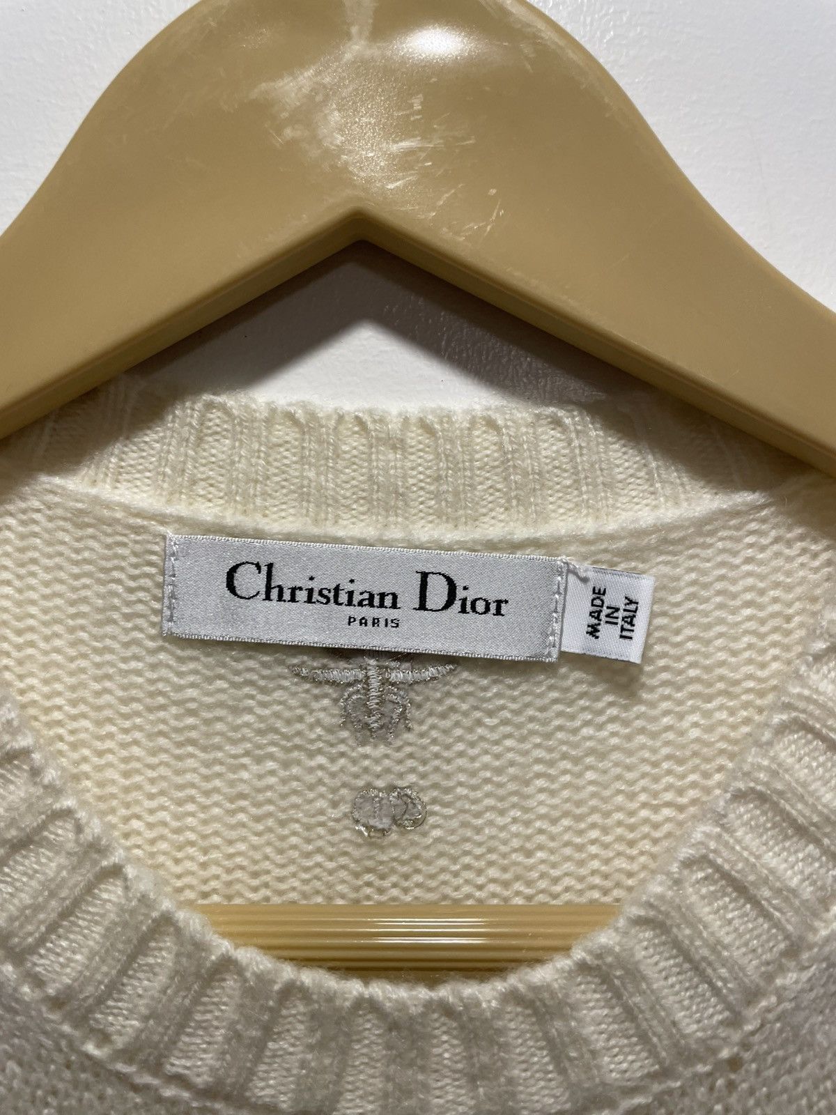 Dior Christian Dior Cruise Collection ecru cashmere knit sweater Size M / US 6-8 / IT 42-44 - 3 Thumbnail