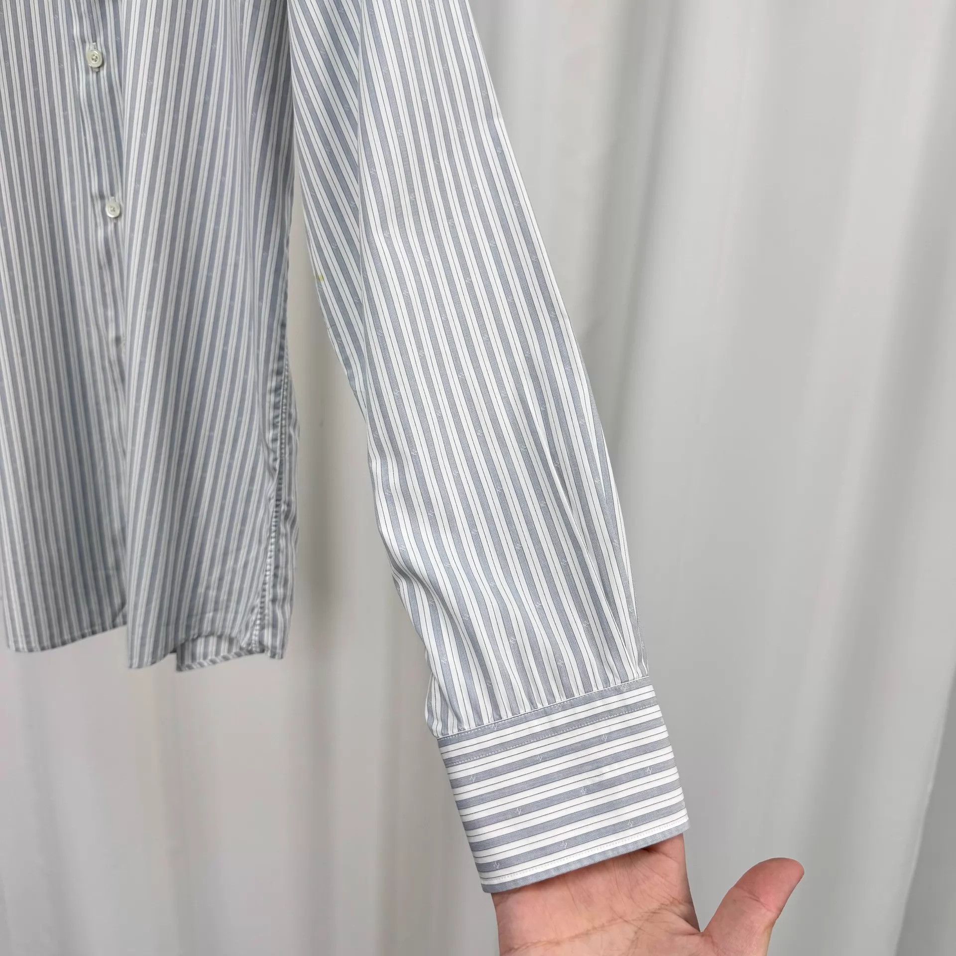 Hermes Hermes H All-Over Stripe Shirt 40 95N Collar Yellow Size US M / EU 48-50 / 2 - 4 Thumbnail