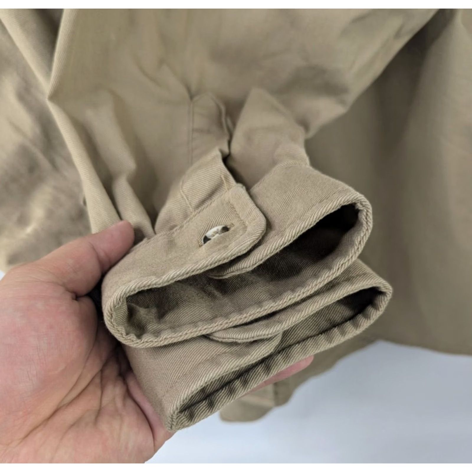 Wrangler Wrangler Shirt Mens 2XL Khaki Beige FR Button-Up Long Sleeve Workwear Collared Button-Front Safety Pockets Cowboy Western Size US XXL / EU 58 / 5 - 4 Thumbnail