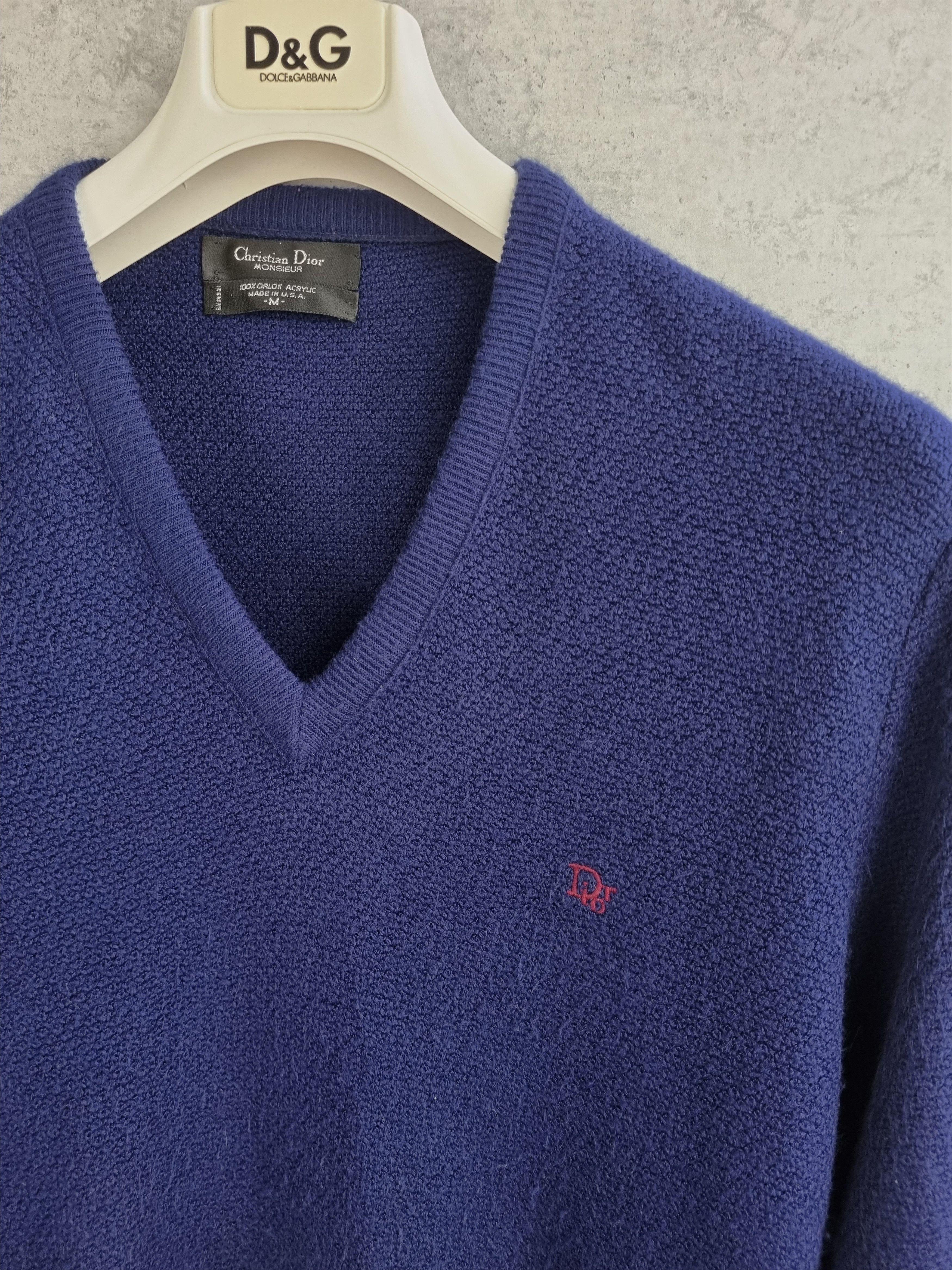 Christian Dior Monsieur × Vintage 90s Christian Dior Monsieur Vintage V Neck Knitwear Sweater Size US M / EU 48-50 / 2 - 12 Thumbnail
