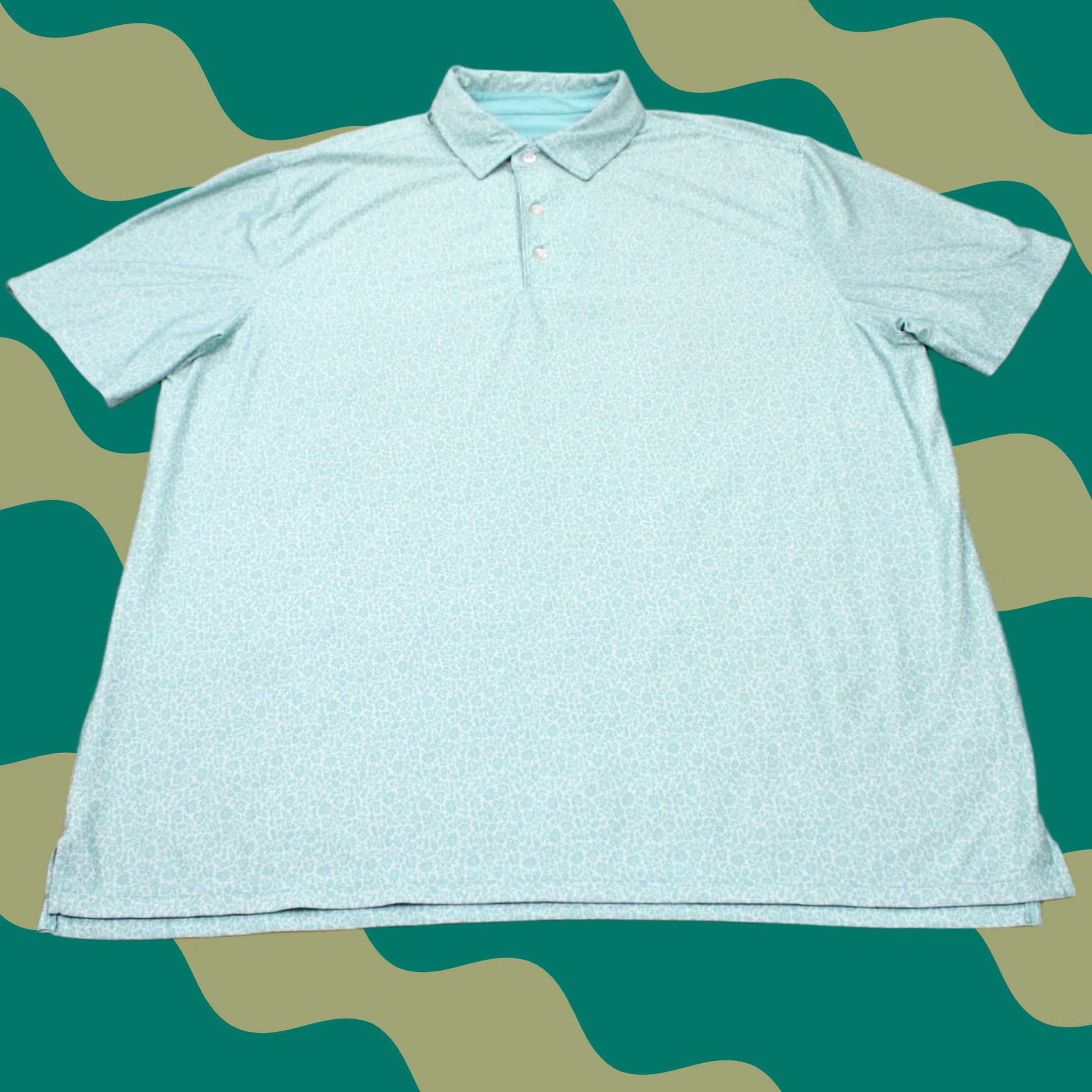 Vintage Hickey Freeman Polo Shirt Mens L Green Floral Print Short Sleeve Pullover Shirt Polo Floral Mens Large Green Size US L / EU 52-54 / 3 - 1 Thumbnail