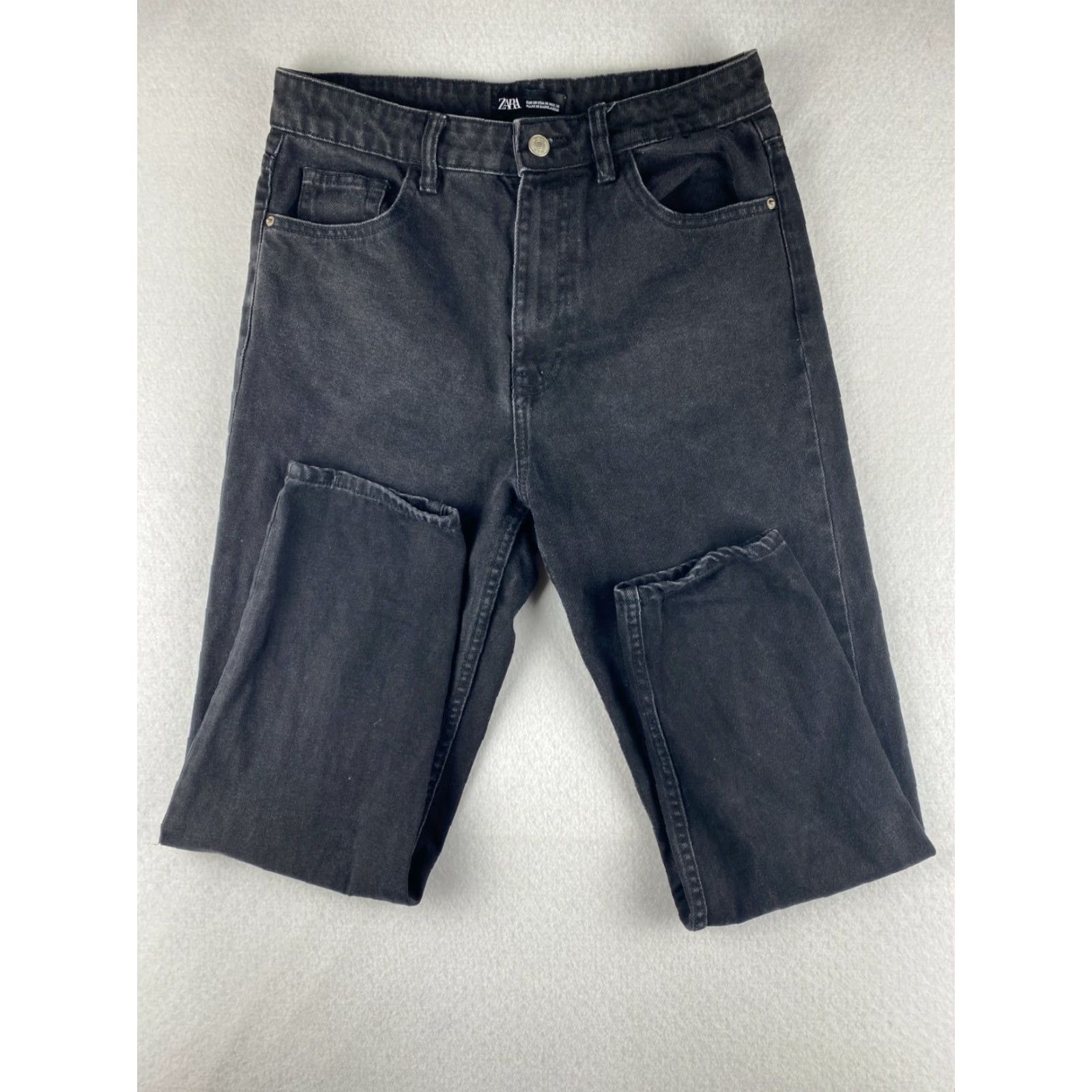 Zara Zara Jeans Women 6 Black Cropped Denim 5-Pocket Comfort Regular Rise Mid Size 28" / US 6 / IT 42 - 6 Thumbnail