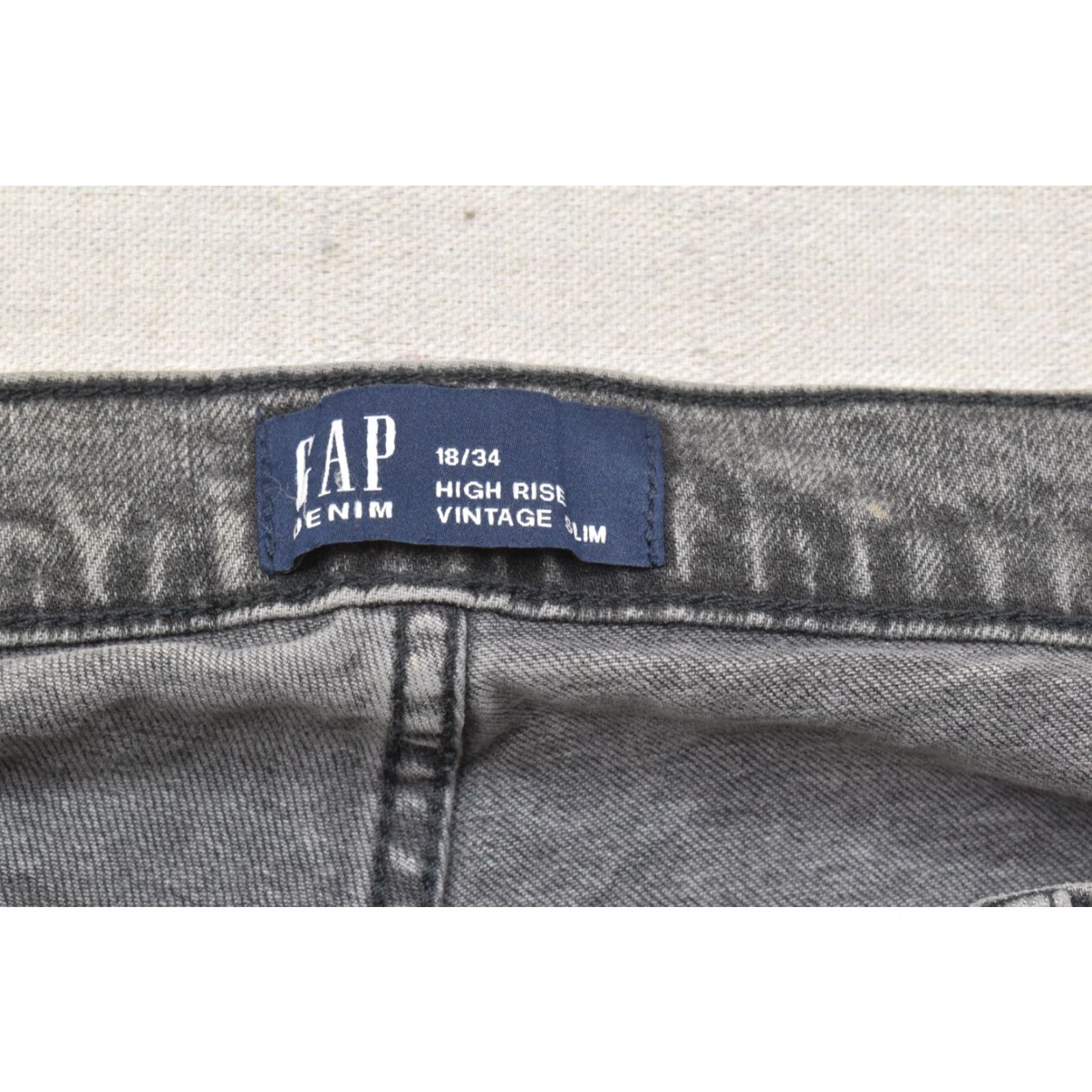 Gap Gap Denim Women's 18/34 High Rise Slim Gray Button Fly Jeans Cotton Denim 5-Pocket 90s Vintage 1969 Mens Womens Boys Girls Size 40" / US 18 - 8 Thumbnail