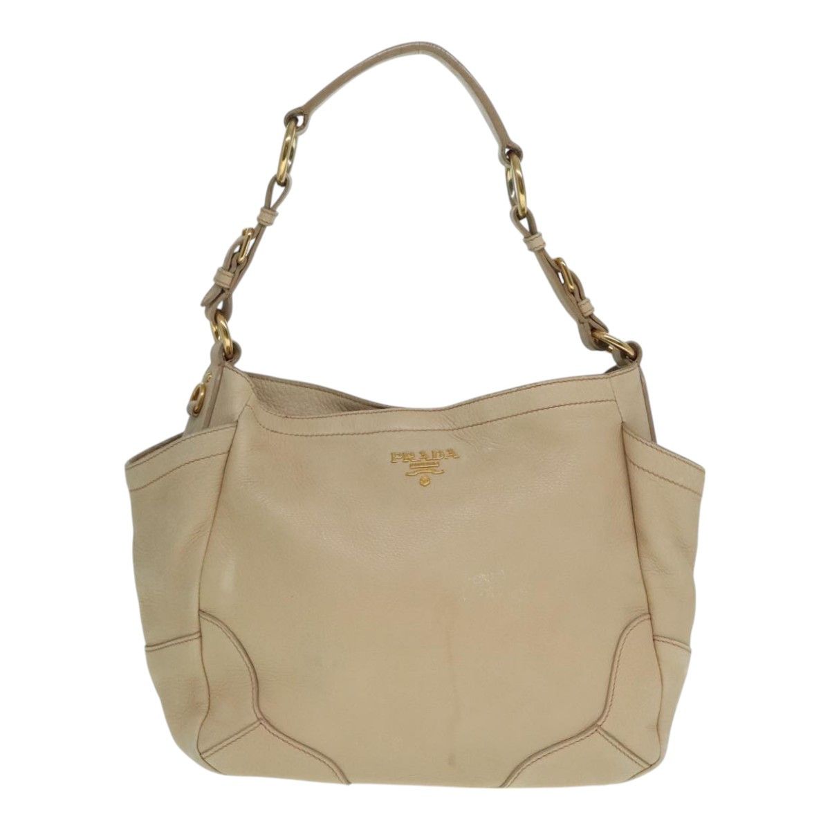 Prada Vitello Beige Leather Tote Bag (Pre-Owned) Size ONE SIZE - 1 Thumbnail