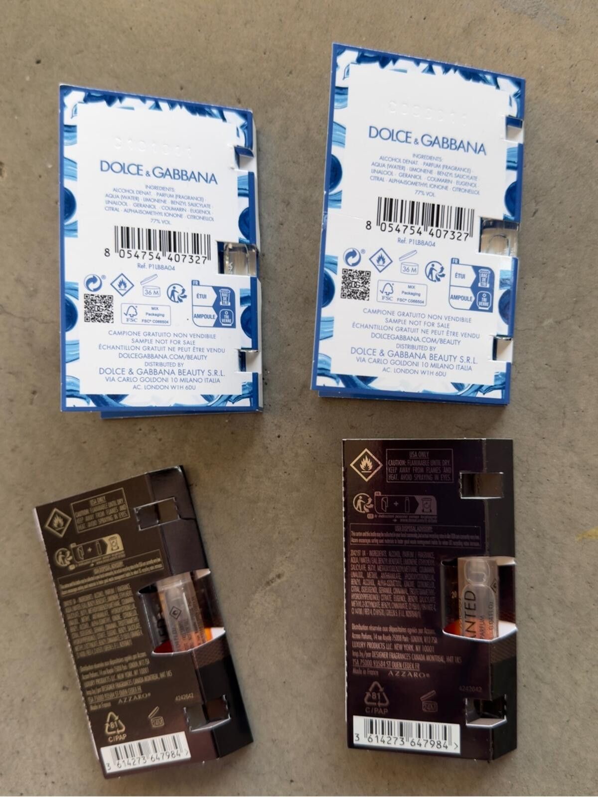 Dolce & Gabbana Dolce & Gabbana Azzaro / 4pc Men's Sample Fragrance Set Size ONE SIZE - 3 Thumbnail