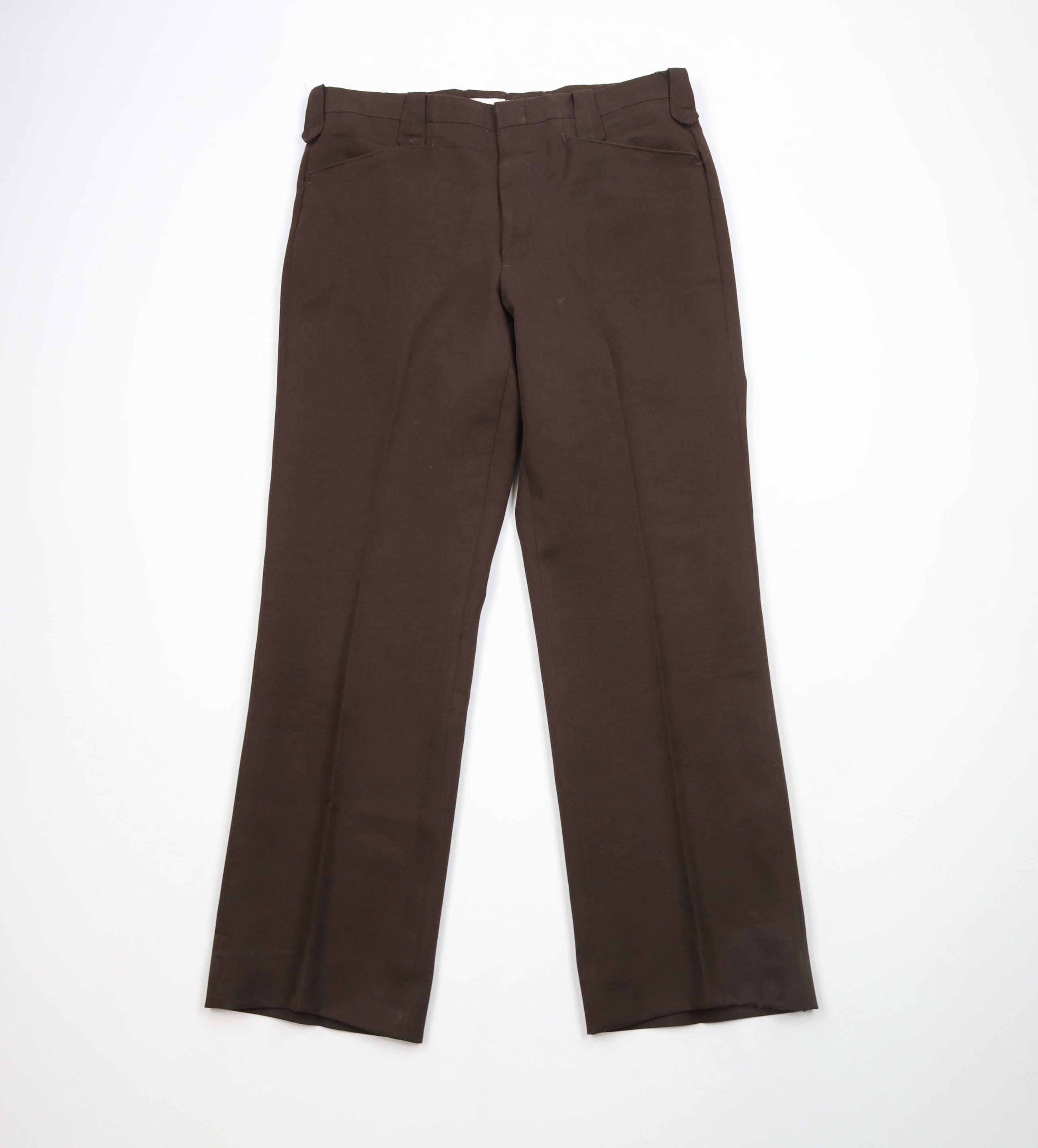 Vintage Vintage 70s Streetwear Flared Wide Leg Chino Pants Brown USA Size US 34 / EU 50 - 1 Thumbnail