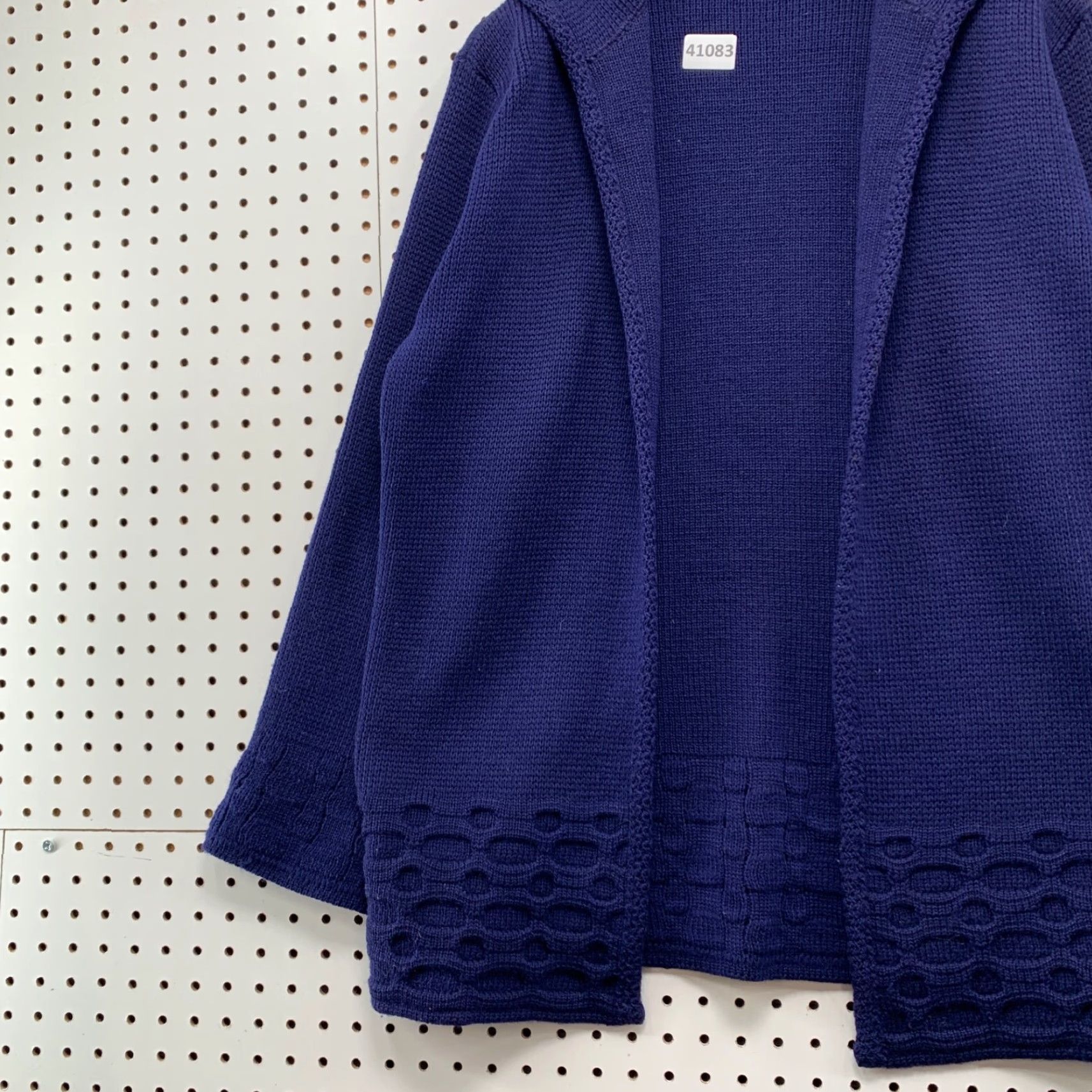 Vintage VINTAGE Le Roy Cardigan Sweater Womens Large Blue 100% Wool Chunky-Knit Long Sleeve Open Size L / US 10 / IT 46 - 3 Thumbnail