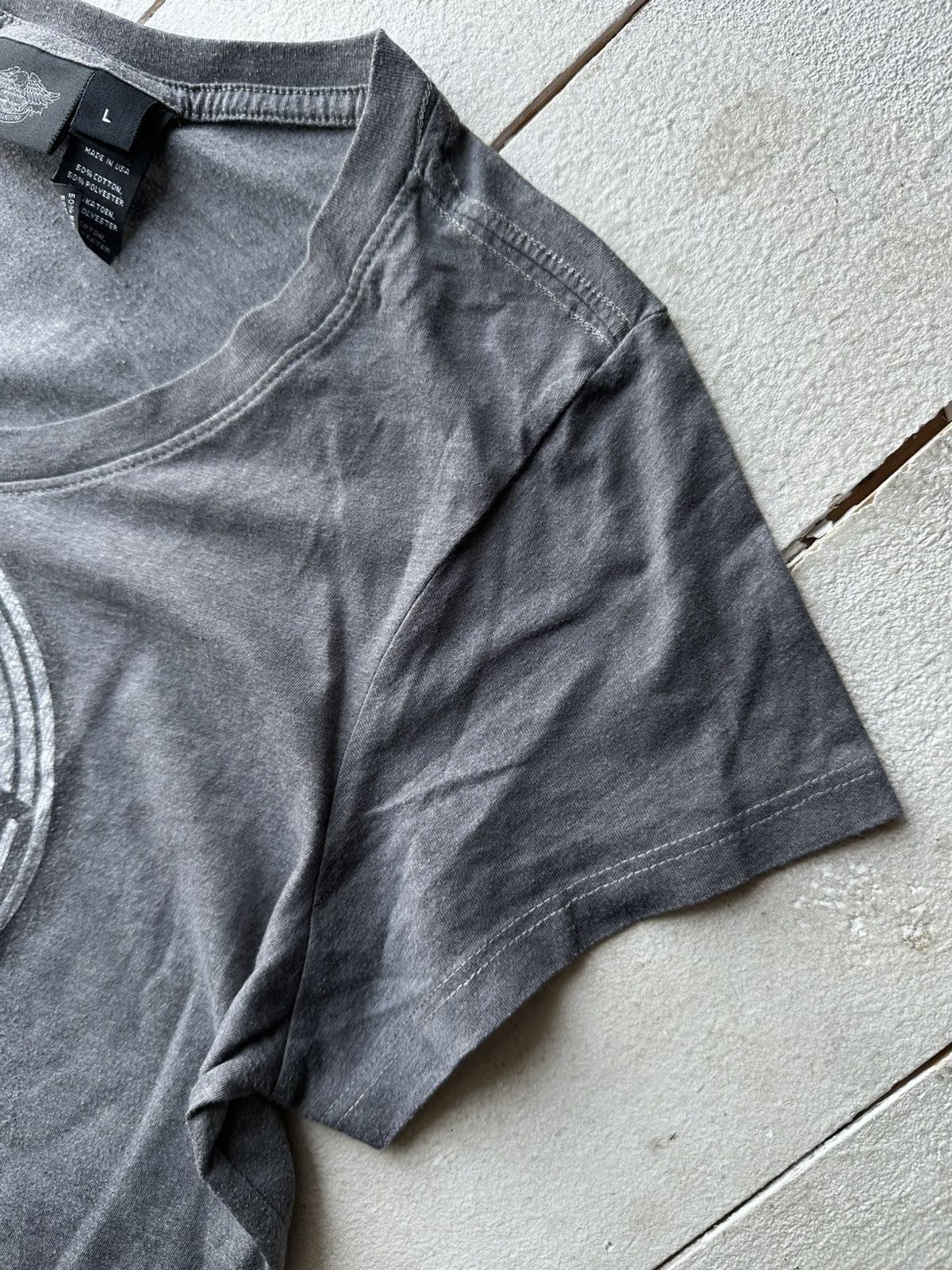 Harley Davidson 🚨VNTG HARLEY DAVIDSON WOMEN BLACK TEE BIG LOGO 40 JAHRE Size L / US 10 / IT 46 - 5 Thumbnail