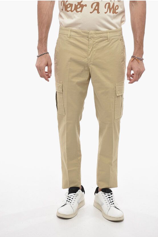 image of Dondup Cotton Slim Fit Zeno Cargo Pants in Beige, Men's (Size 36)