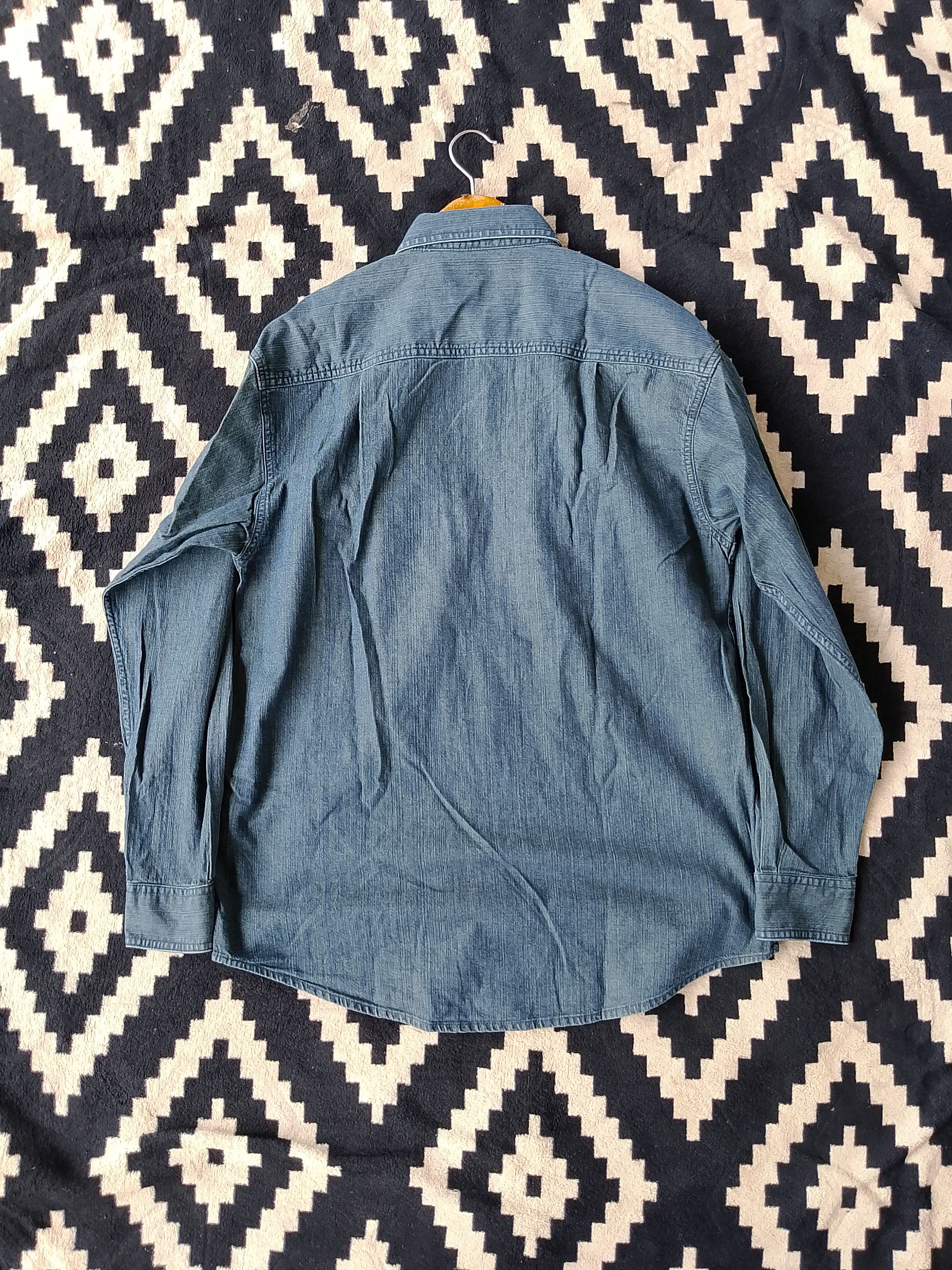 Other Whooper Distressed Indigo Denim Patched Utility Shirt Size US M / EU 48-50 / 2 - 6 Thumbnail