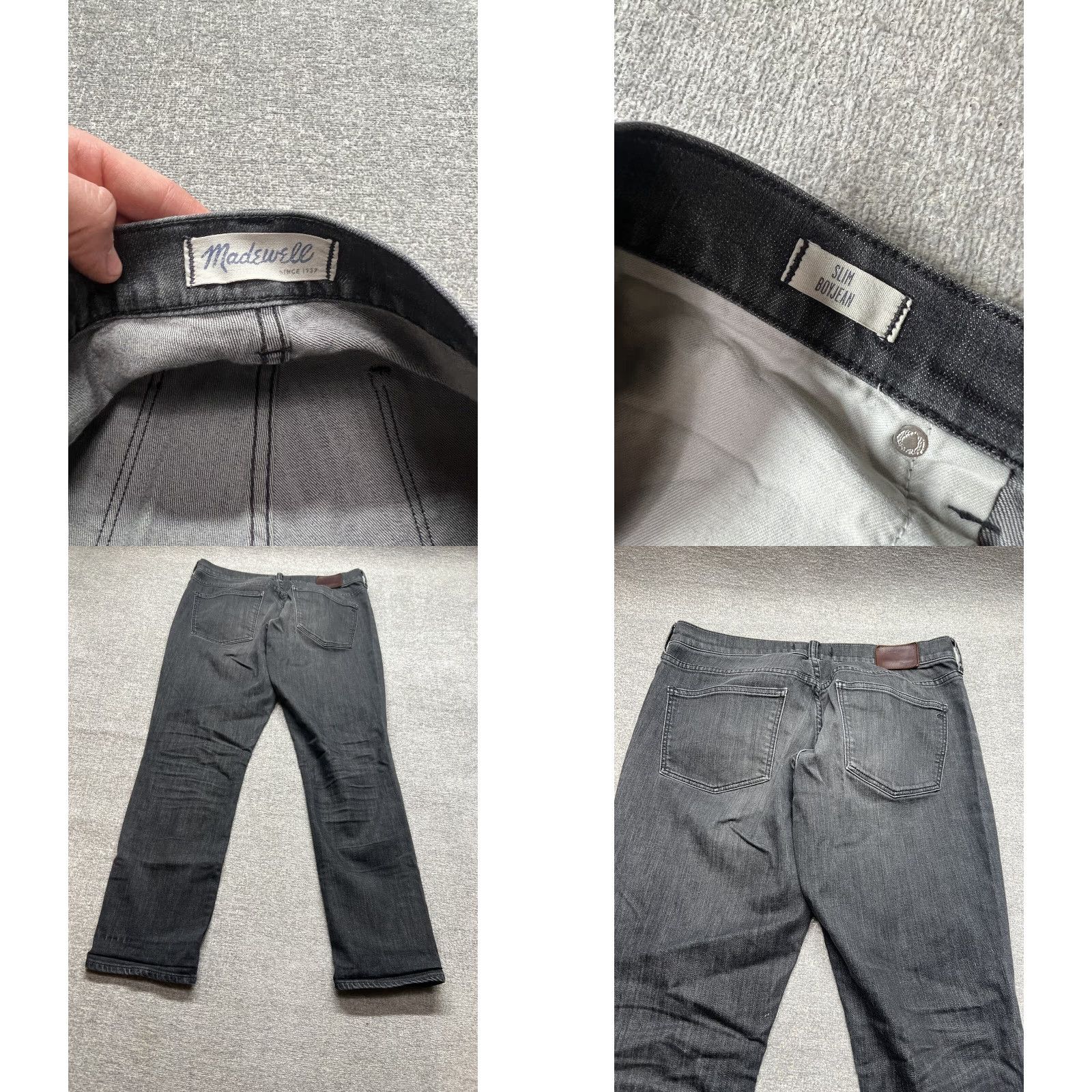 Madewell Madewell Slim Straight Jeans Women Black Denim 32x28 Mid Rise 32 Inseam Size 24" / US 00 / IT 34 - 8 Thumbnail