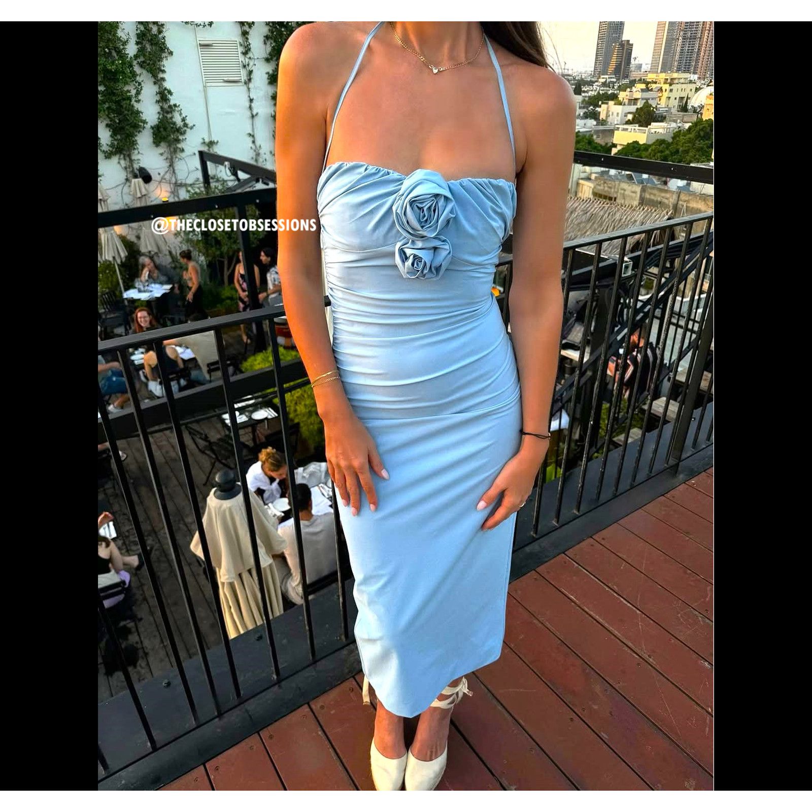 Zara ZARA BLOGGER FAVE!!! Midi Dress with Floral Applique NWT Size XL / US 12-14 / IT 48-50 - 8 Thumbnail