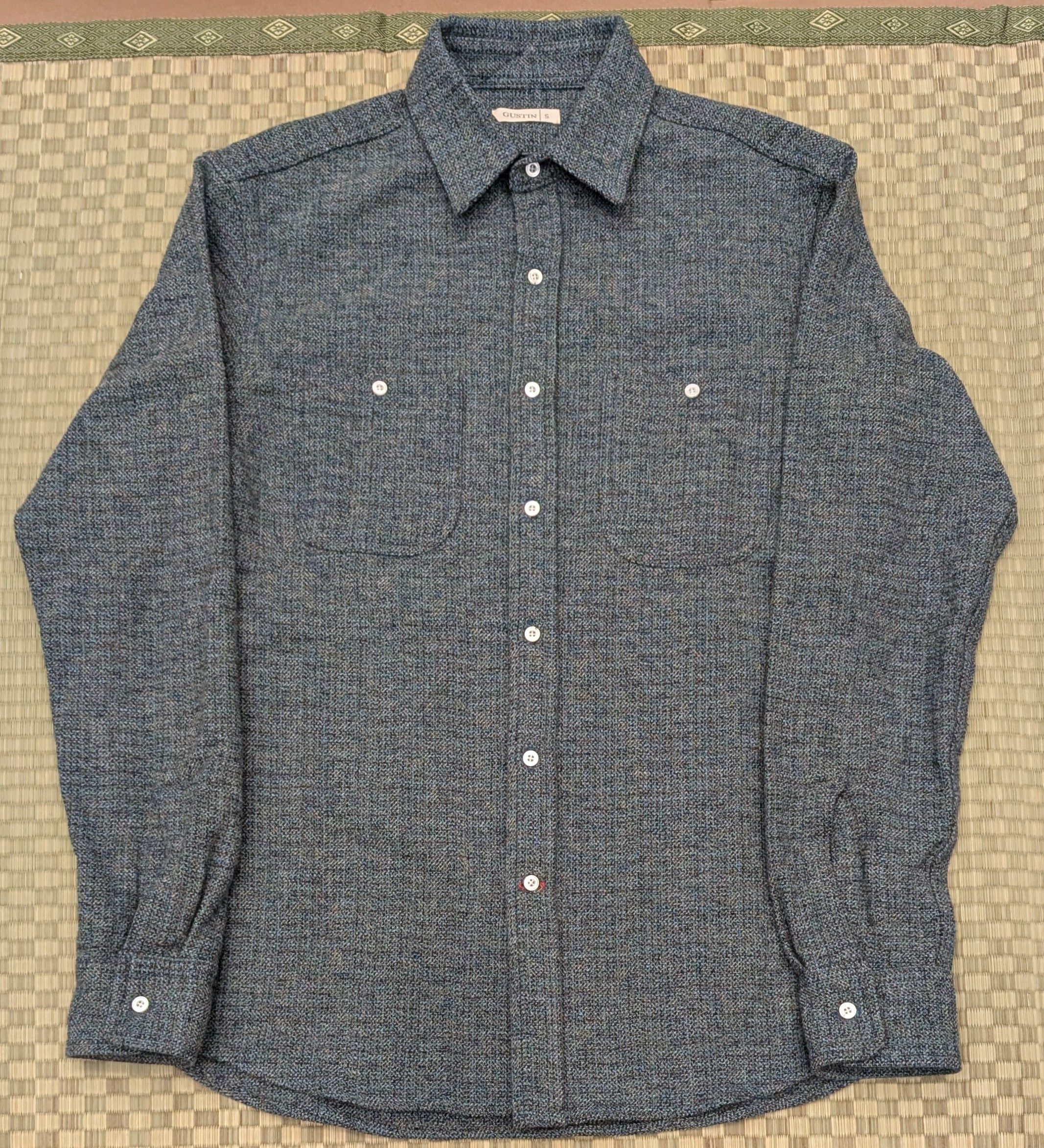 Gustin Gustin #1296 Electric Homespun Shirt in Ocean Made in USA Size US S / EU 44-46 / 1 - 1 Thumbnail