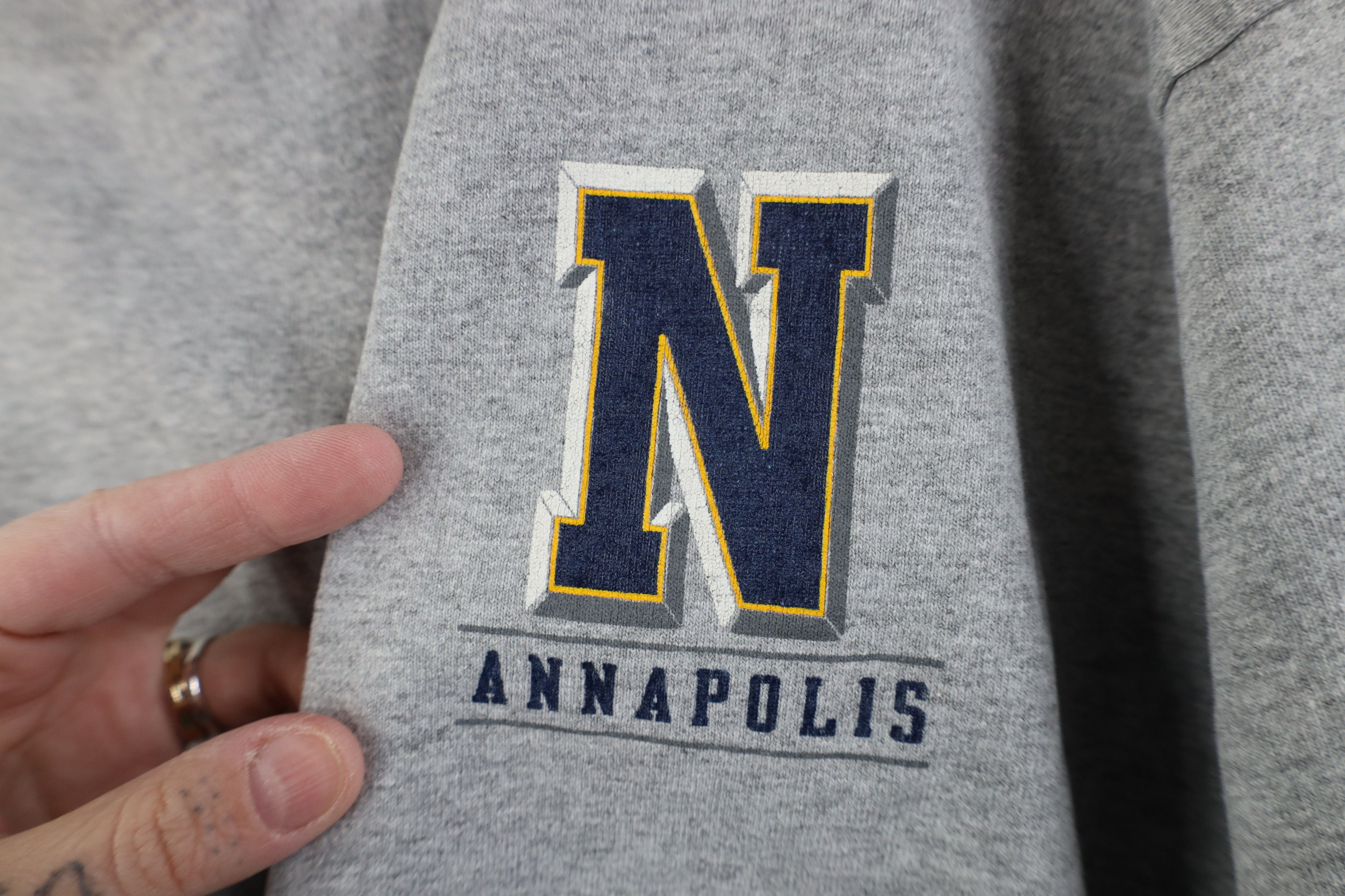 Vintage Vintage 90s United States Naval Academy Long Sleeve T-Shirt Size US XL / EU 56 / 4 - 5 Thumbnail
