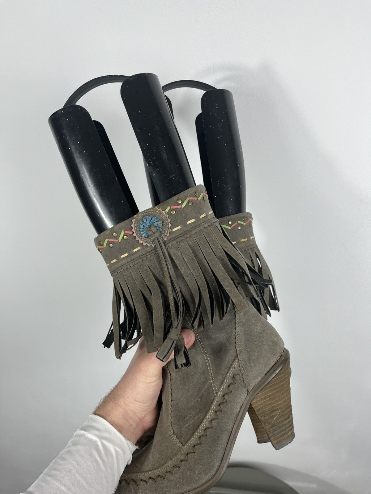 Other Womens Suede Fringe Mid Calf Boots Western Style EU 38 Size US 7 / IT 37 - 10 Thumbnail