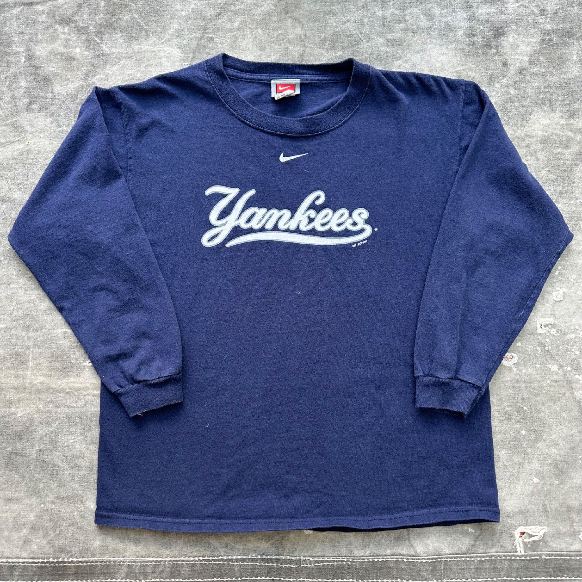 New York Yankees × Nike × Vintage Vintage Y2K Nike Center Swoosh MLB Yankees Longsleeve Shirt Size US XS / EU 42 / 0 - 1 Thumbnail