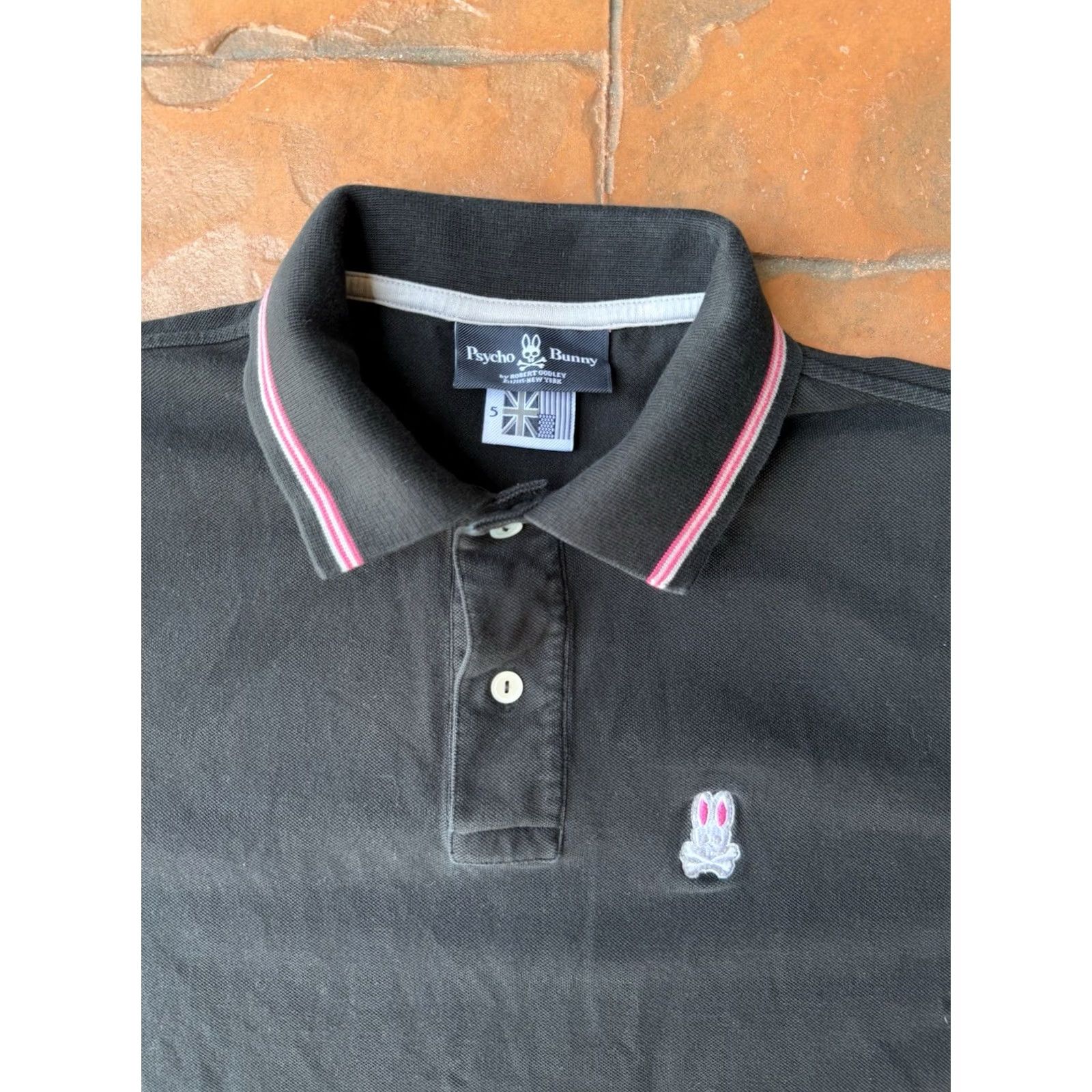 Psycho Bunny Psycho Bunny Polo Shirt Men’s 5 Black Pima Cotton Short Sleeve Pink Trim Polo Shirt Mens 5 Black Size US S / EU 44-46 / 1 - 2 Thumbnail