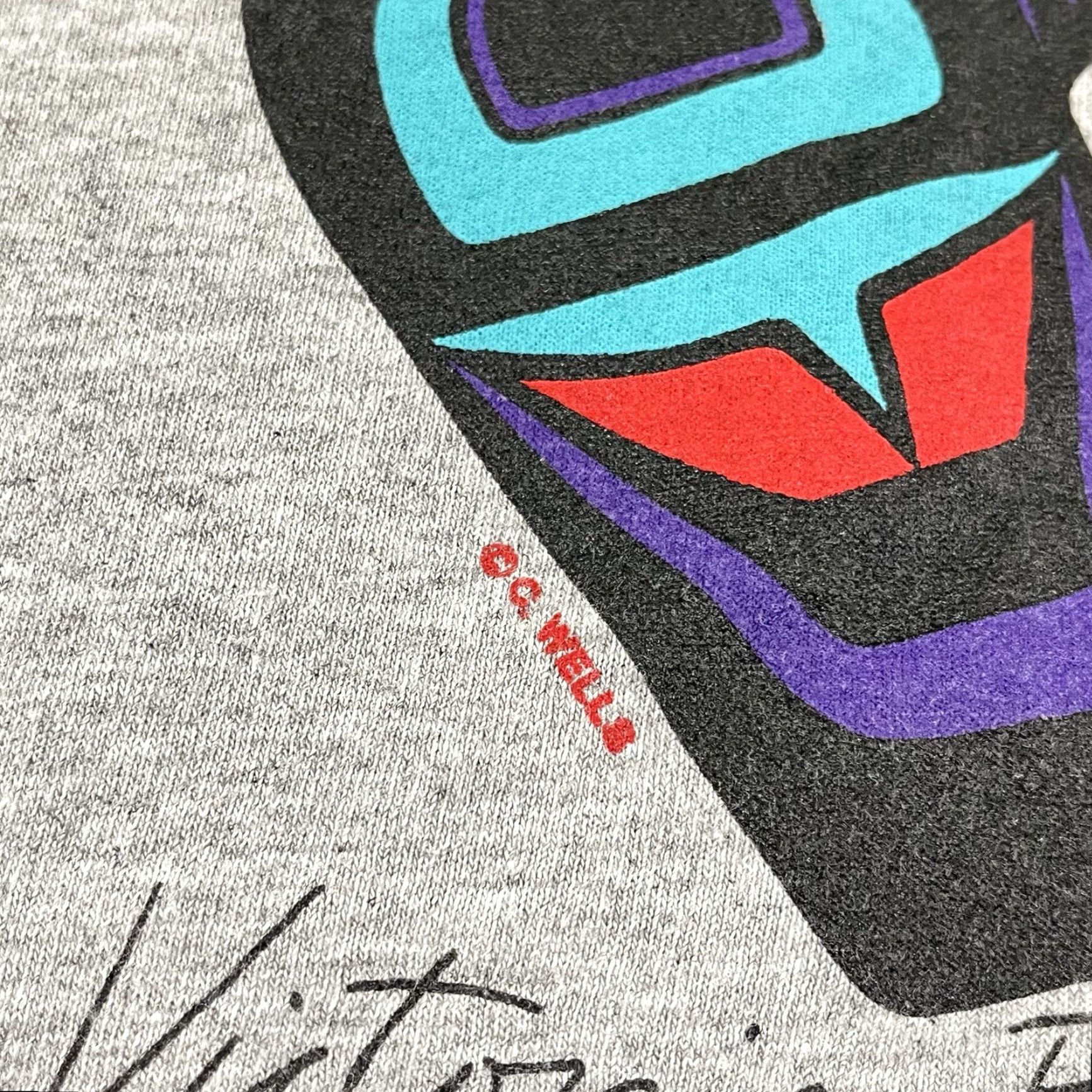 Gildan VINTAGE Gildan T-Shirt Mens Large Gray Victoria BC Canadian Killer Whale Graphic Tee 90s Size US L / EU 52-54 / 3 - 6 Thumbnail