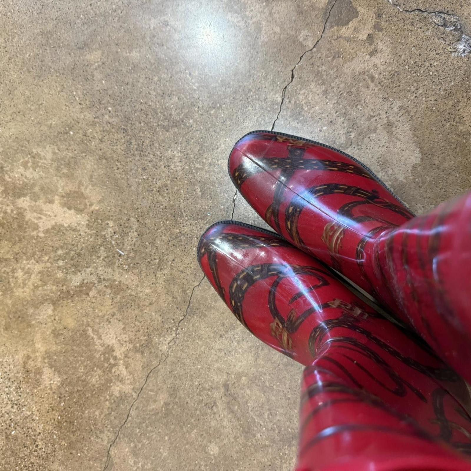 Lauren Ralph Lauren Horseshoe Belt Red Ralph Lauren Rain Boots Size US 8 / IT 38 - 4 Thumbnail