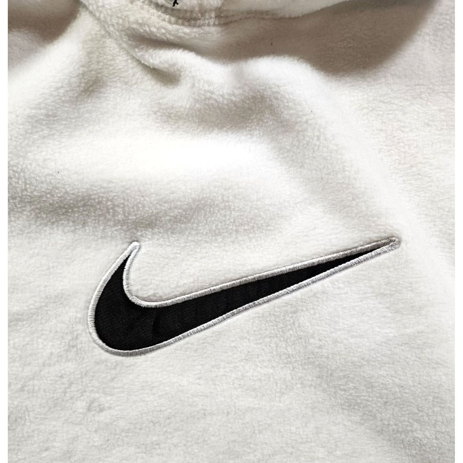 Nike VINTAGE Nike Center Swoosh Hoodie Men XL White Fleece 90s Retro Sports Size US XL / EU 56 / 4 - 2 Thumbnail