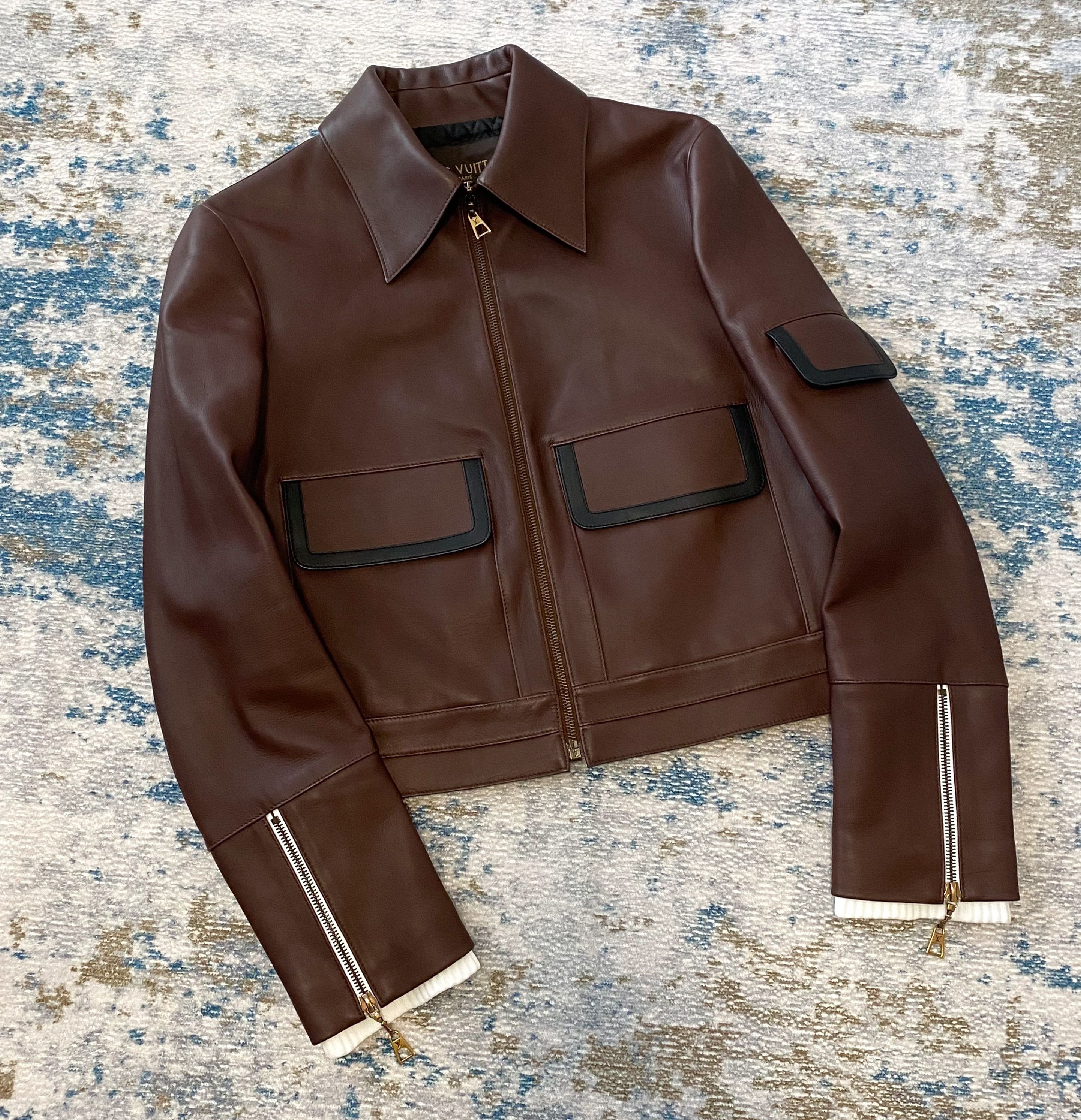 Louis Vuitton Louis Vuitton Leather Cropped Zip Front Jacket Size M / US 6-8 / IT 42-44 - 2 Thumbnail