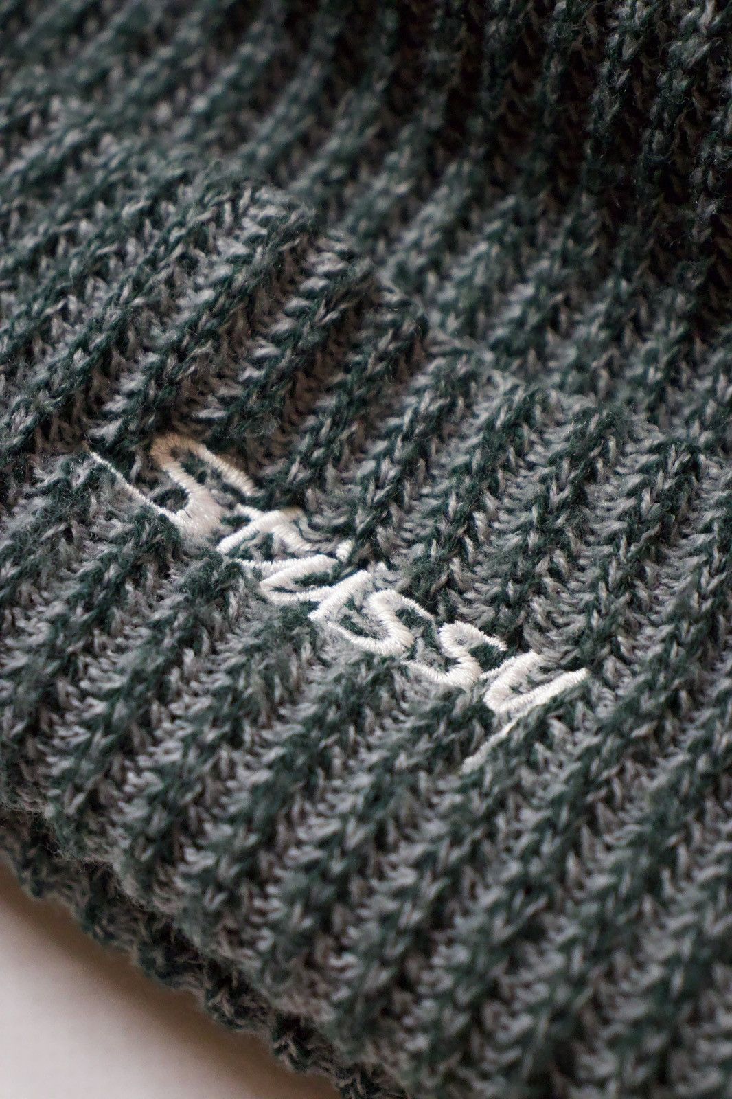 Stussy Stussy 2-Tone Knit Short Beanie Dark Green Size ONE SIZE - 4 Thumbnail