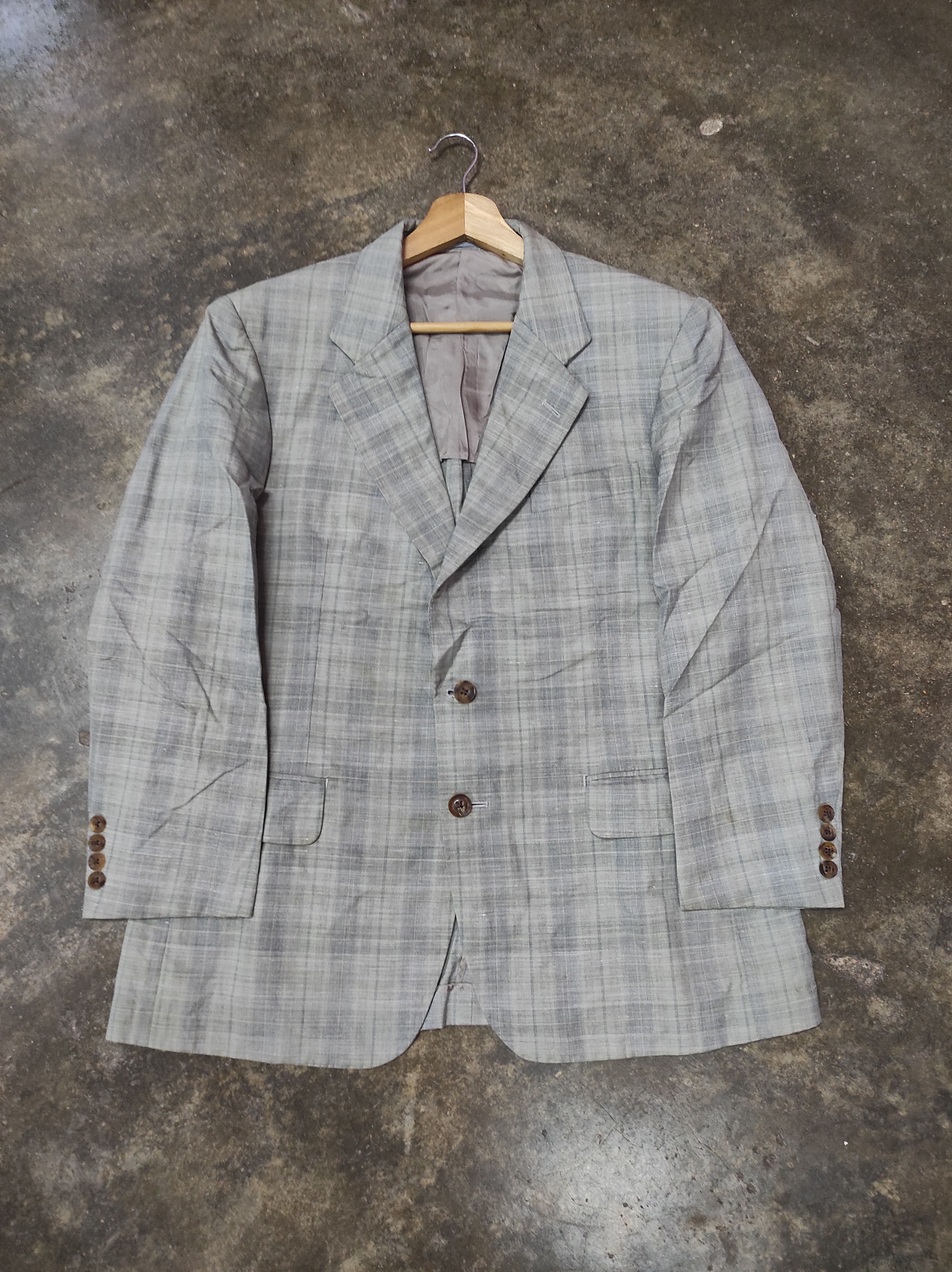 Burberry × Vintage BURBERRY VTG PLAID BLAZER COAT JACKET Size 44R - 1 Thumbnail