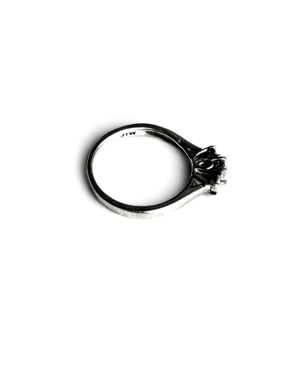 Sterling Silver Elegant JTW .925 Sterling Silver Ring with 3 Diamonds Size ONE SIZE - 5 Thumbnail