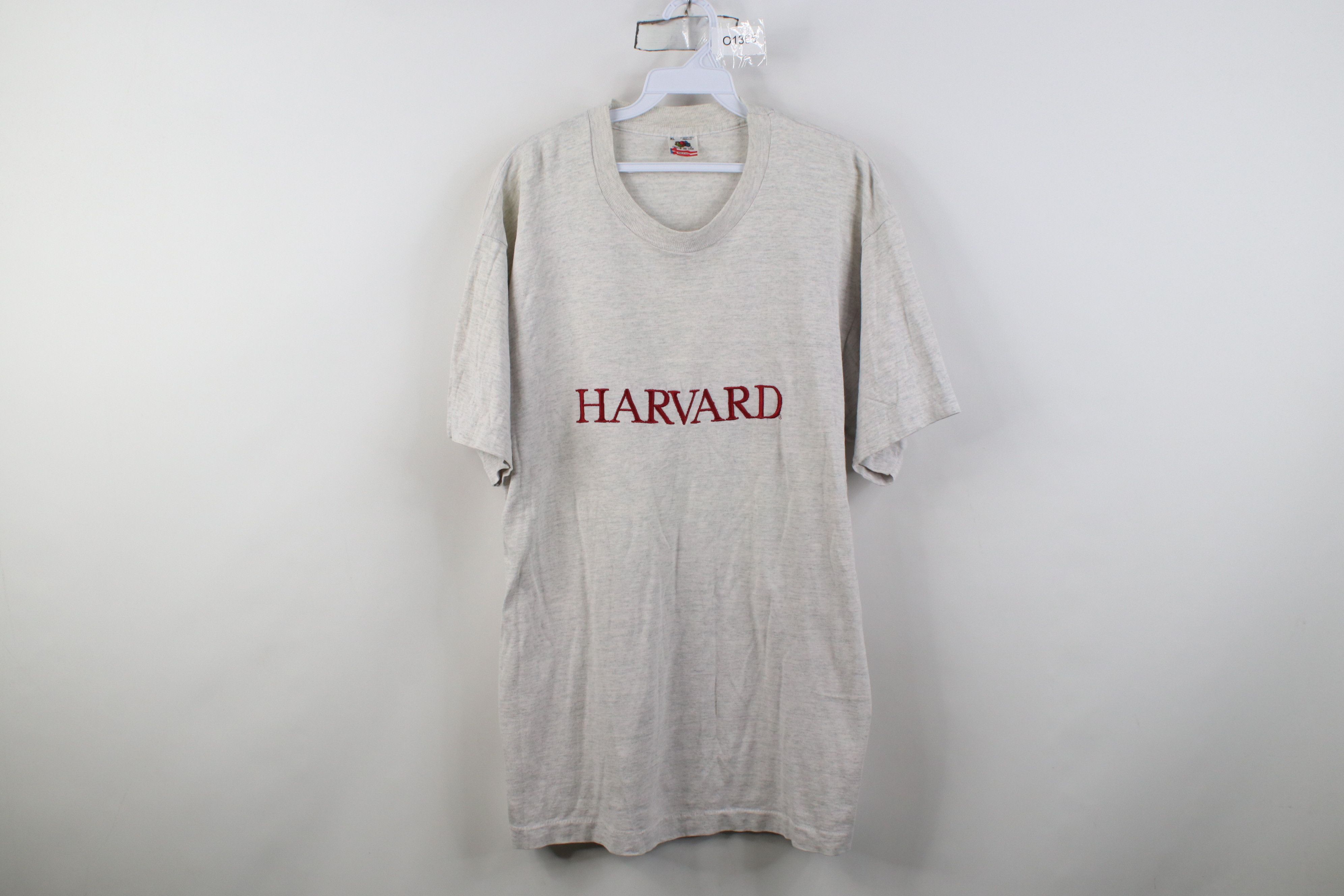 Vintage Vintage 90s Harvard University Short Sleeve T-Shirt Gray USA Size US XL / EU 56 / 4 - 1 Thumbnail