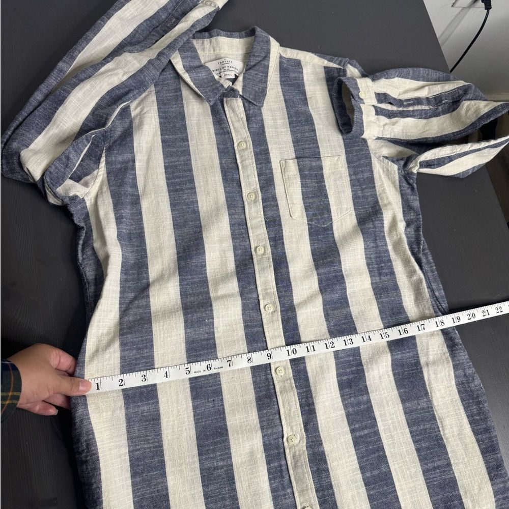 Trovata Birds of Paradis by Trovata Blue & White Striped Linen Blen Size S / US 4 / IT 40 - 7 Thumbnail