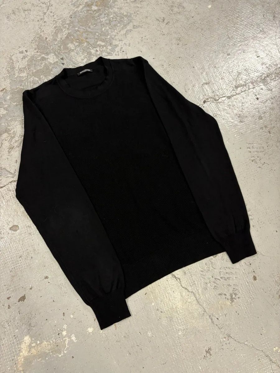 Balmain × Designer × Vintage Balmain Black Minimalist Sweater Size US S / EU 44-46 / 1 - 5 Thumbnail