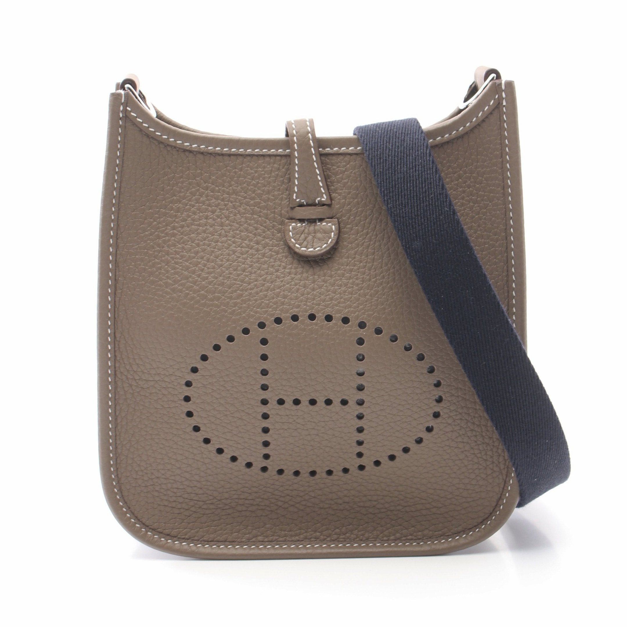 Hermes Evelyn Tpm Amazon Etoupe Shoulder Bag Clemence Leather Gray Brown Silver Hardware K Stamp, Women's