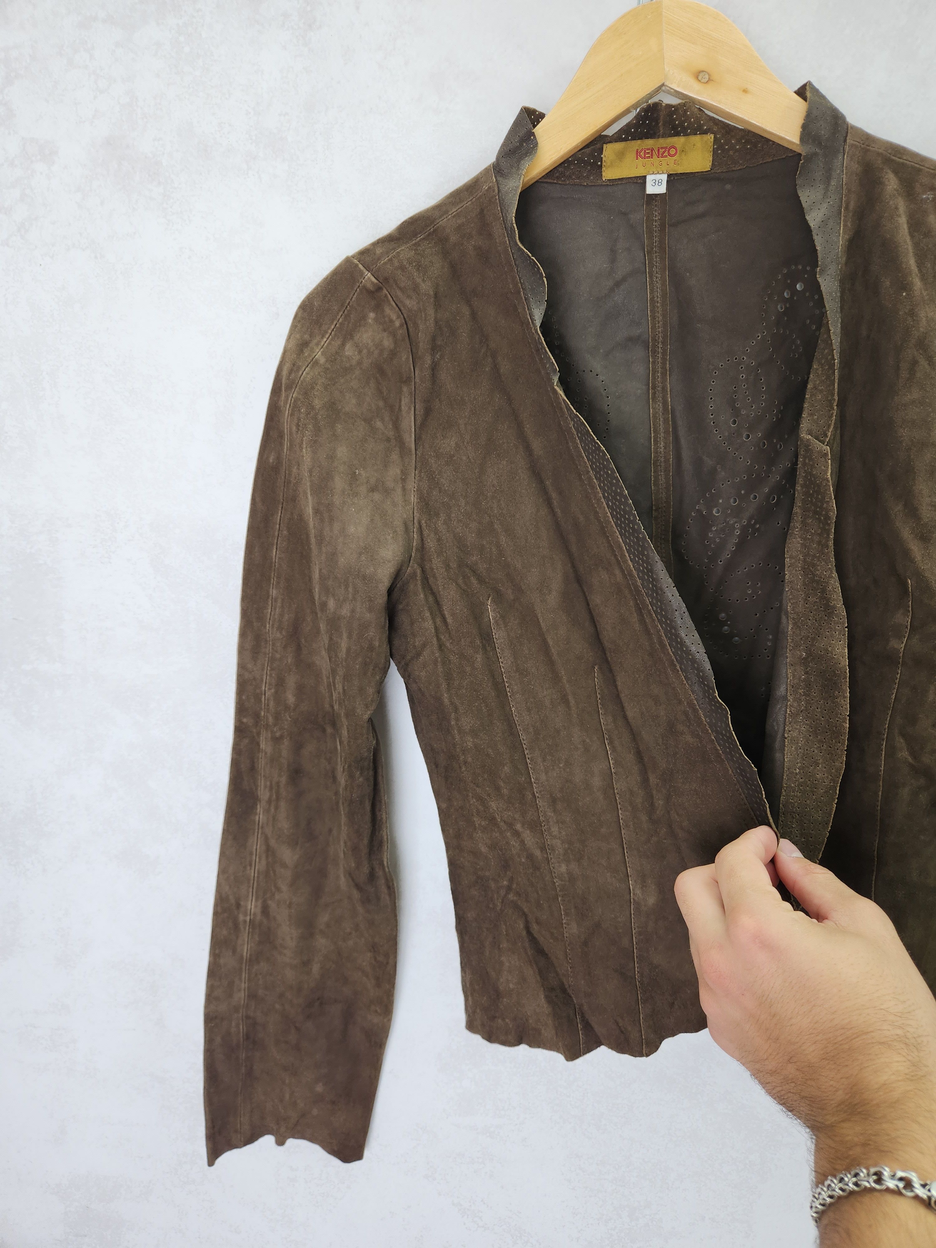 Kenzo Kenzo Jungle brown goat leather set skirt blazer vest Size M / US 6-8 / IT 42-44 - 4 Thumbnail