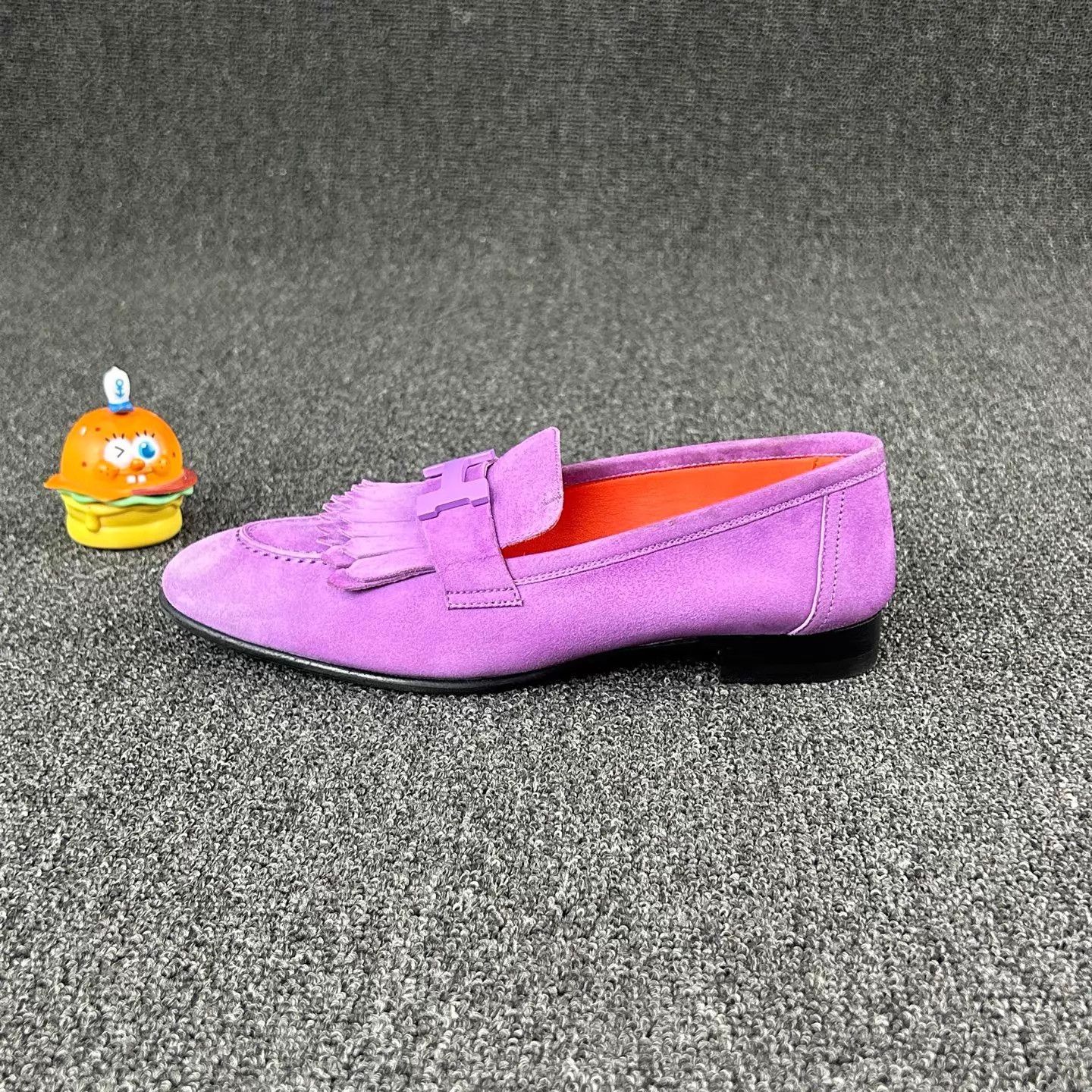 Hermes Hermes Purple Suede H-Buckle Loafers 35.5 Size US 5 / IT 35 - 3 Thumbnail